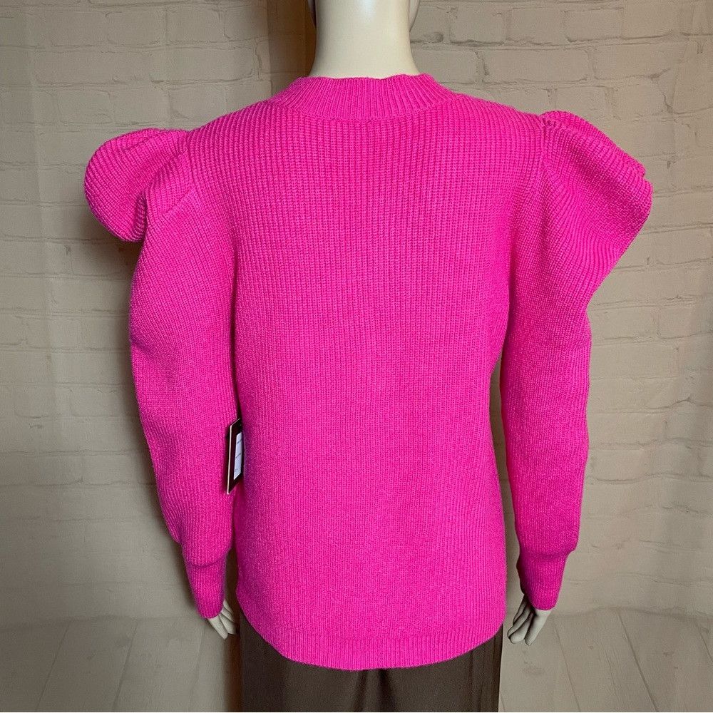 Other NWT New Cliche Puff Sleeve Hot Pink Sweater Size M Size M / US 6-8 / IT 42-44 - 3 Thumbnail