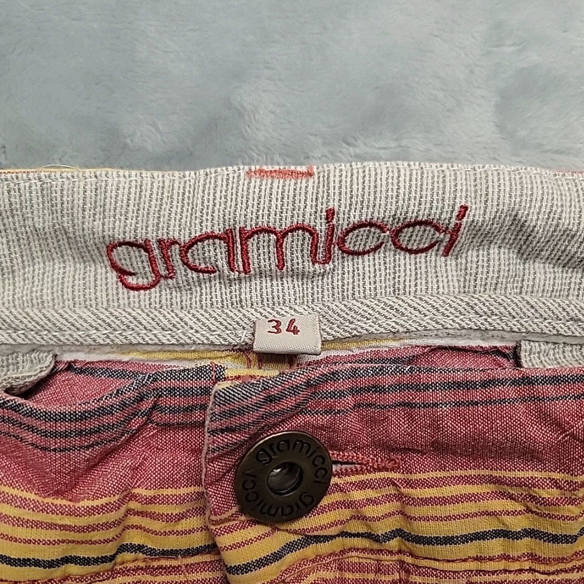 Gramicci Gramicci Shorts Mens 34 Pink Yellow 100% Cotton Chino Outdoor Travel Casual Shirt Size US 34 / EU 50 - 2 Thumbnail