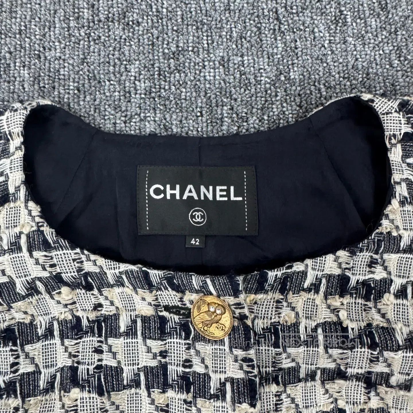 Chanel Chanel Greek Series Owl Diamond扣 Coarse Knit Dress| Size L / US 10 / IT 46 - 4 Thumbnail