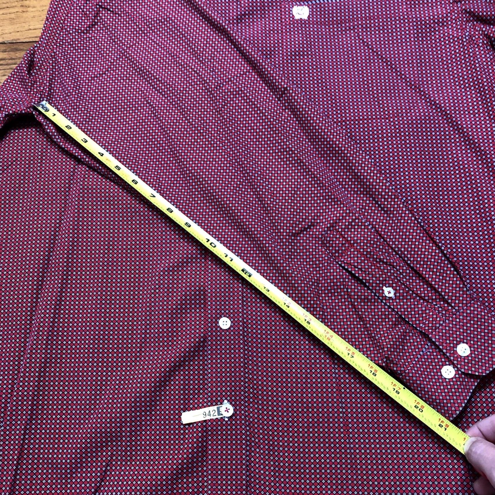 Vintage Cinch Red Geometric Print Long Sleeve Button Down Shirt Pocket Mens Medium Size US M / EU 48-50 / 2 - 8 Thumbnail