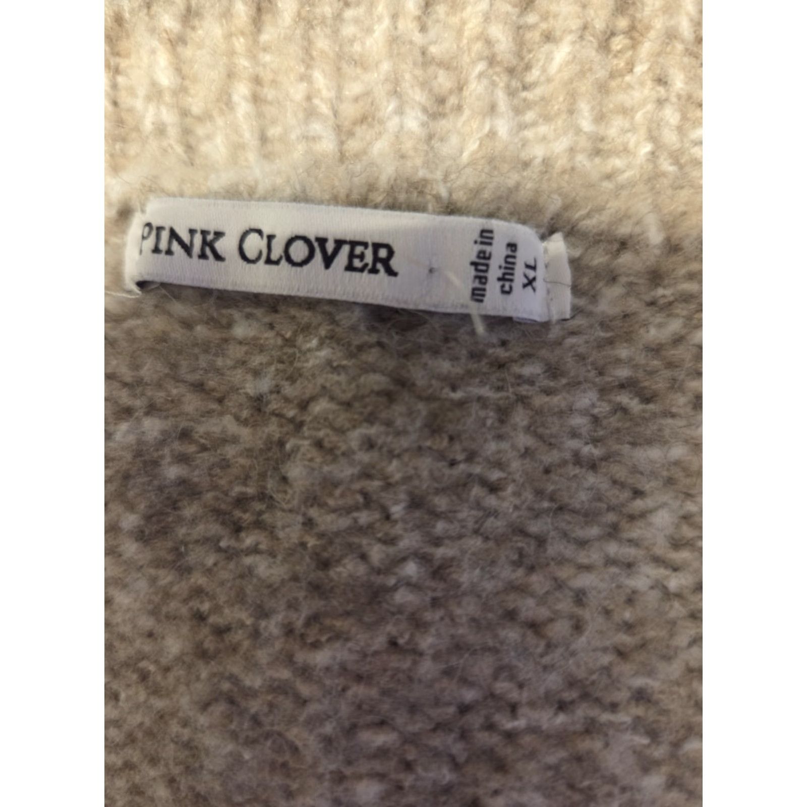 Vintage Pink Clover Gray Soft Cozy Ribbed Knit Hem Sweater Womens XL Redefined as: No, keep exact. Size XL / US 12-14 / IT 48-50 - 7 Thumbnail