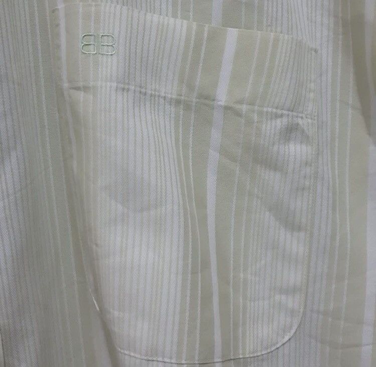 Balenciaga × Vintage Vintage Balenciaga Striped Short Sleeve Shirt Size US XL / EU 56 / 4 - 4 Thumbnail