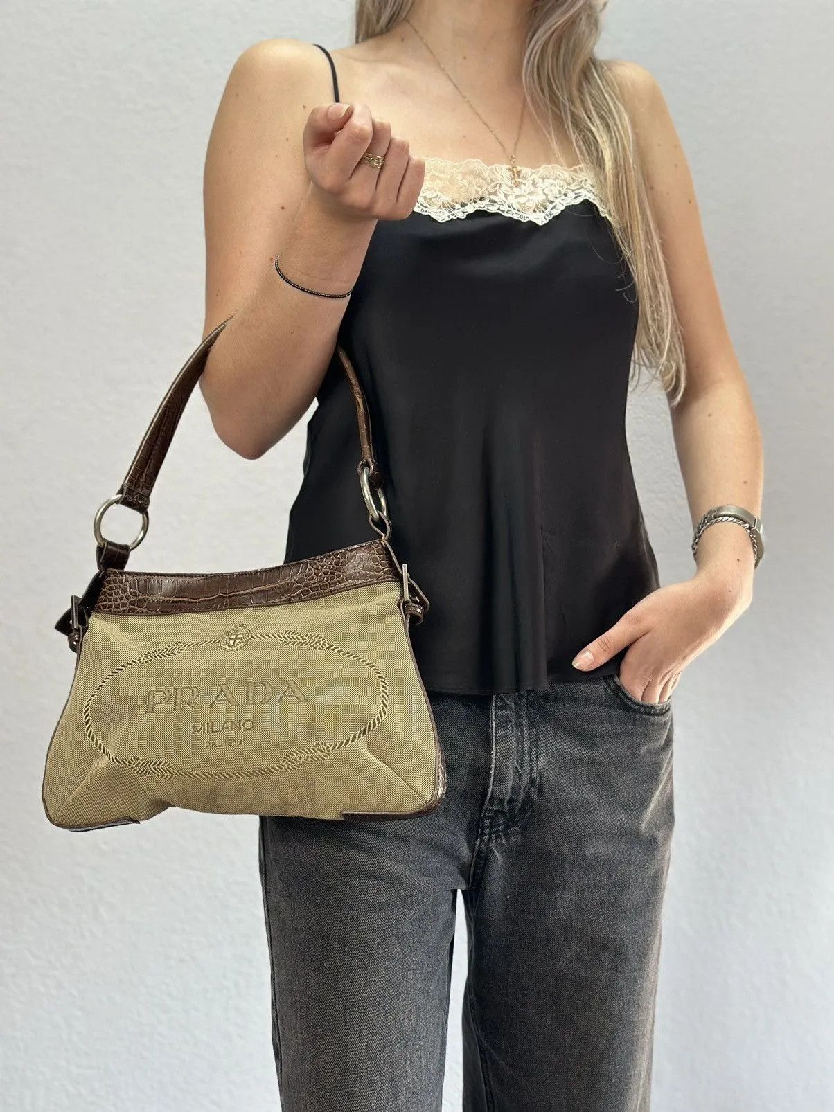 Y2k Gothic Avatngarde Bag Distressed Prada Style Japanese