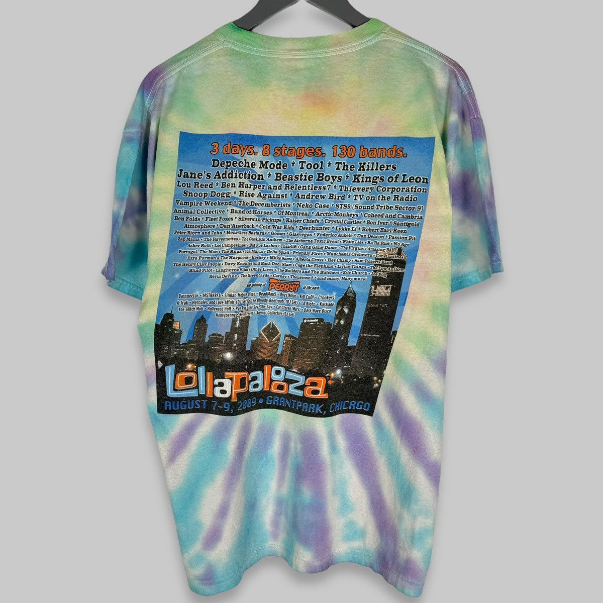 Band Tees Vintage 2009 Lollapalooza Chicago Rare Lineup TieDye T Shirt Size US XL / EU 56 / 4 - 2 Thumbnail