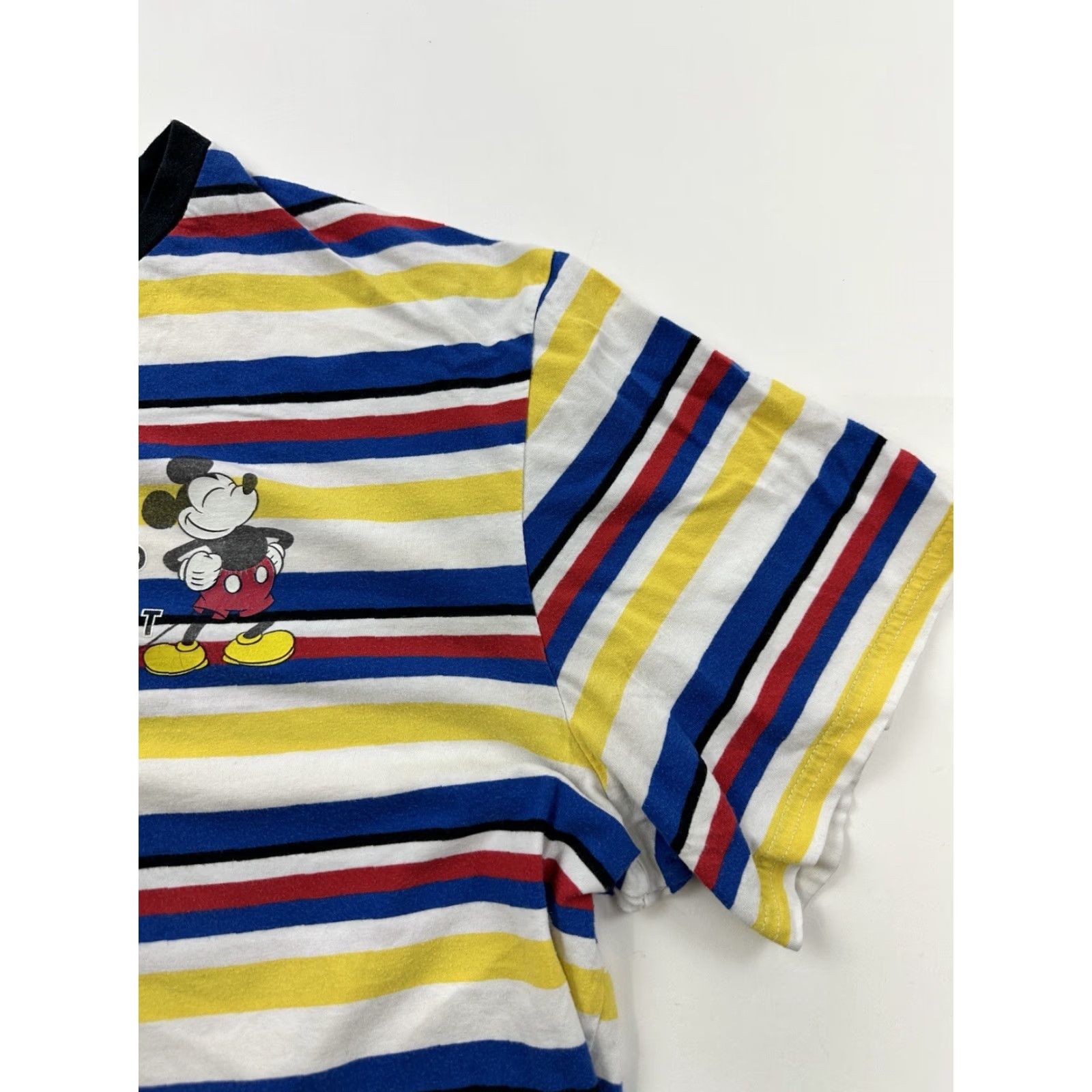 Disney Disney Disneyland Resort Shirt Mens L Striped Mickey Mouse Logo Short Sleeve Crew Neck Multicolor Cotton T-Shirt Disney Parks Theme Graphic Print Size US L / EU 52-54 / 3 - 3 Thumbnail