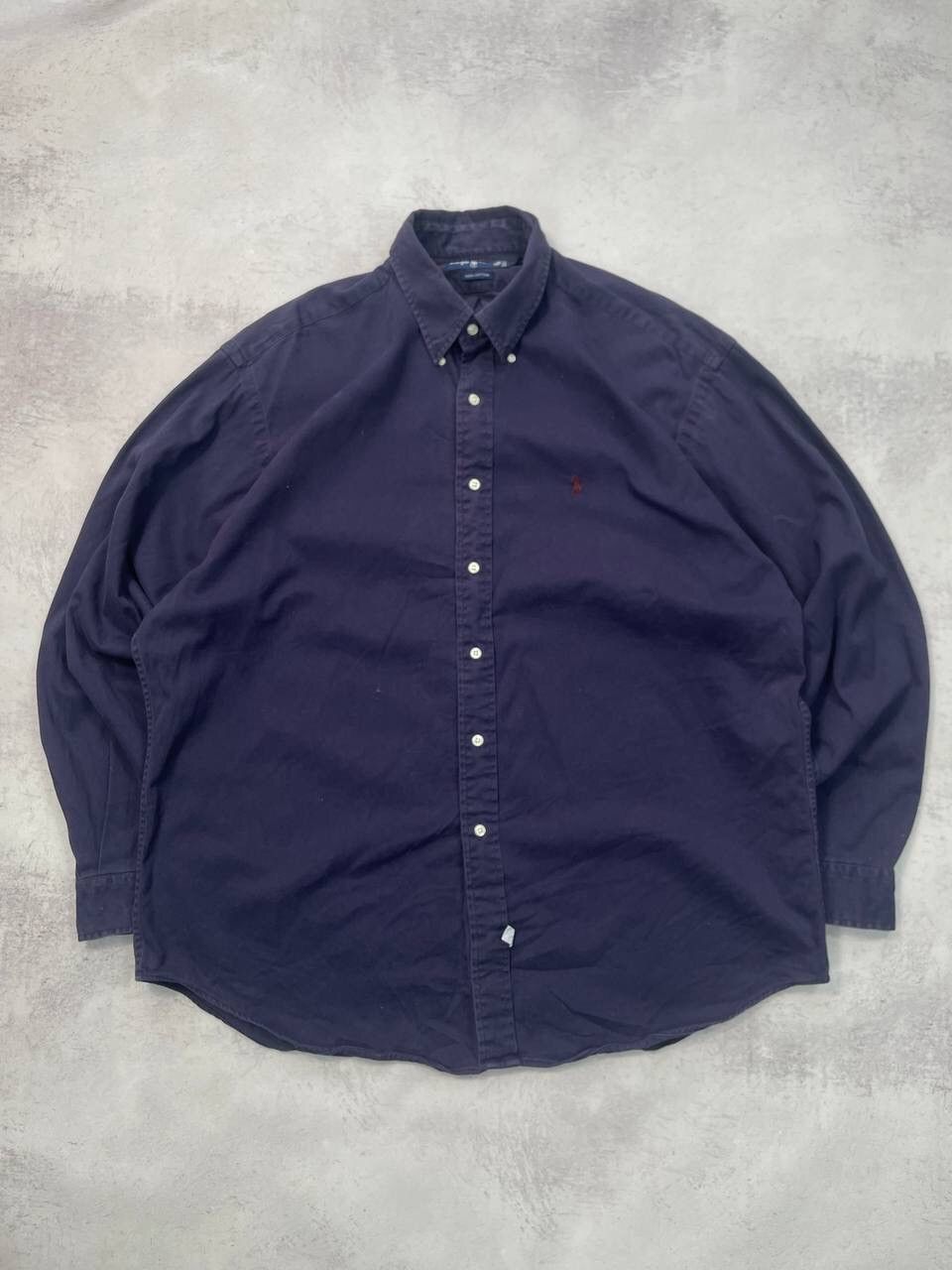 Japanese Brand × Polo Ralph Lauren × Vintage Vintage Polo Ralph Lauren Navy Button Shirt Y2K Size US XL / EU 56 / 4 - 1 Thumbnail