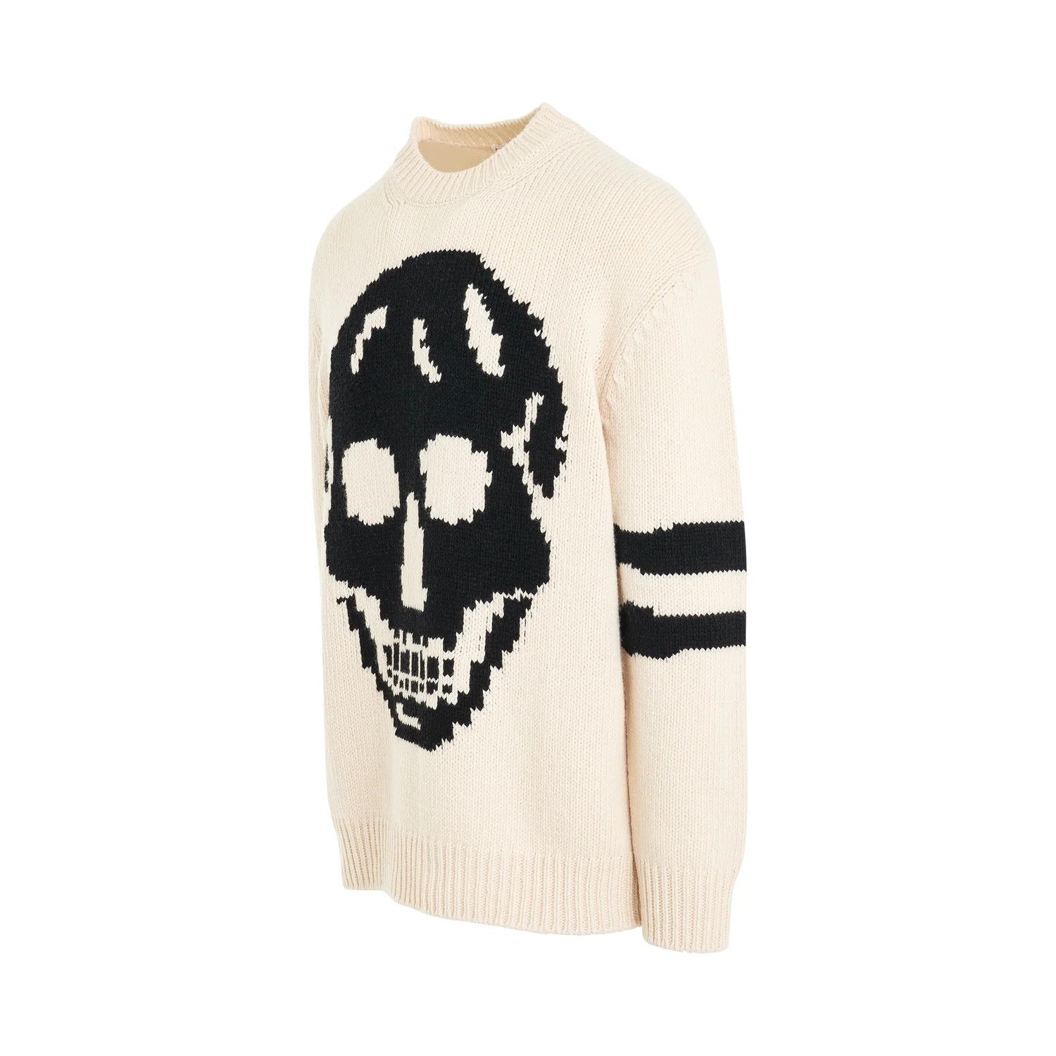 Alexander McQueen o1mris0824 Sweater in Cream & Black Size US M / EU 48-50 / 2 - 2 Thumbnail