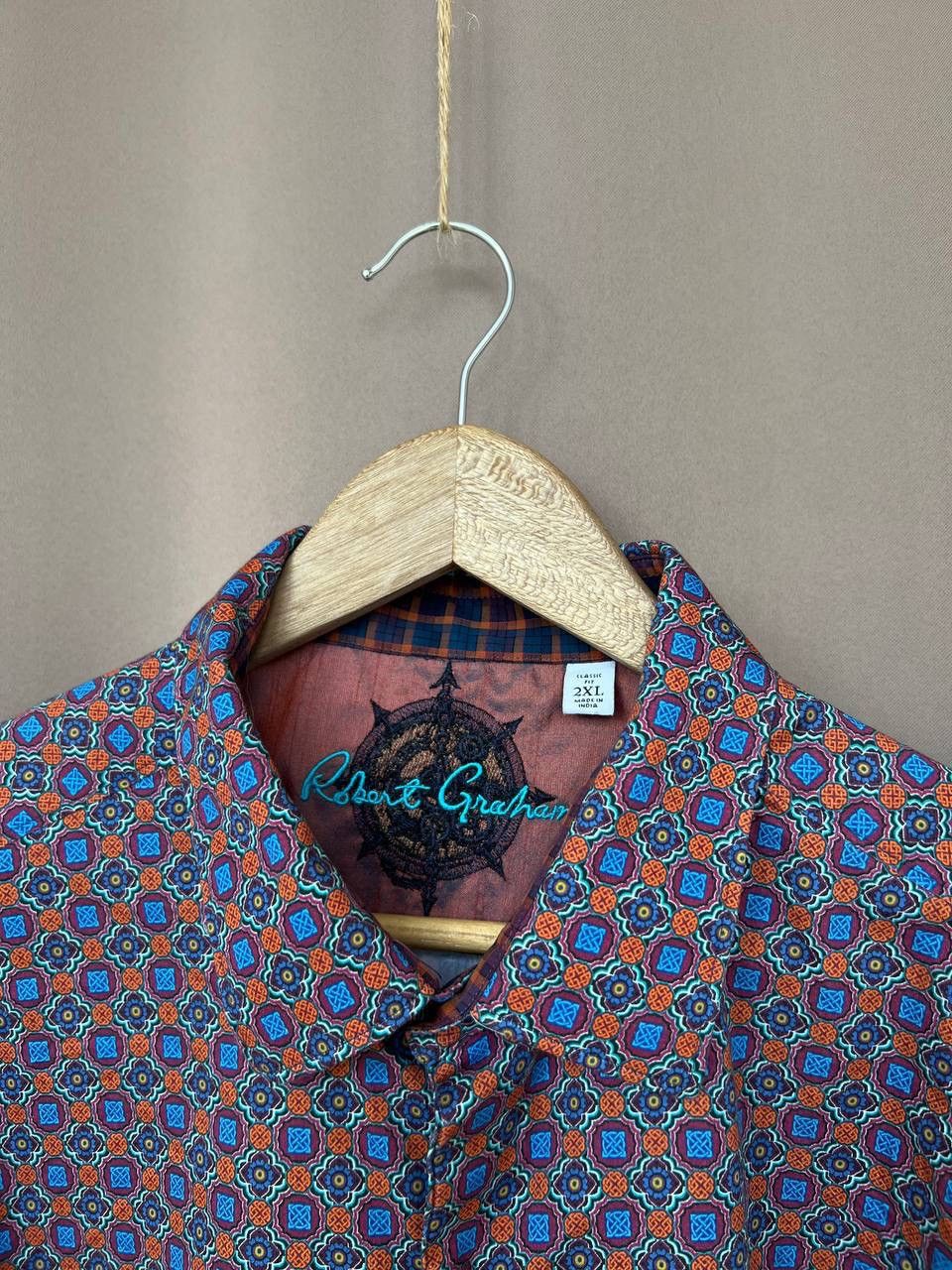 Robert Graham Robert Graham Button Up Shirt Mens Size XXL Brown Geometric Size US XXL / EU 58 / 5 - 11 Thumbnail