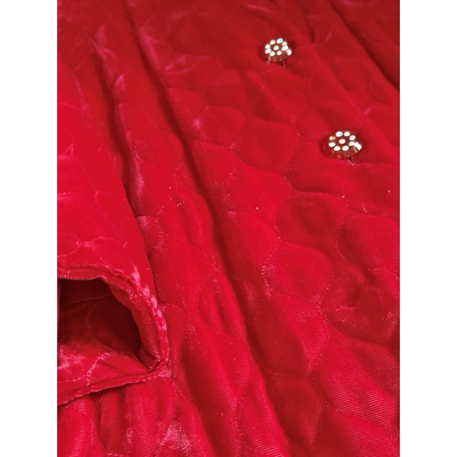 Albert Nipon Vintage Albert Nipon Coat Quilted Velvet Red Size 14 Glamour Size XL / US 12-14 / IT 48-50 - 8 Thumbnail