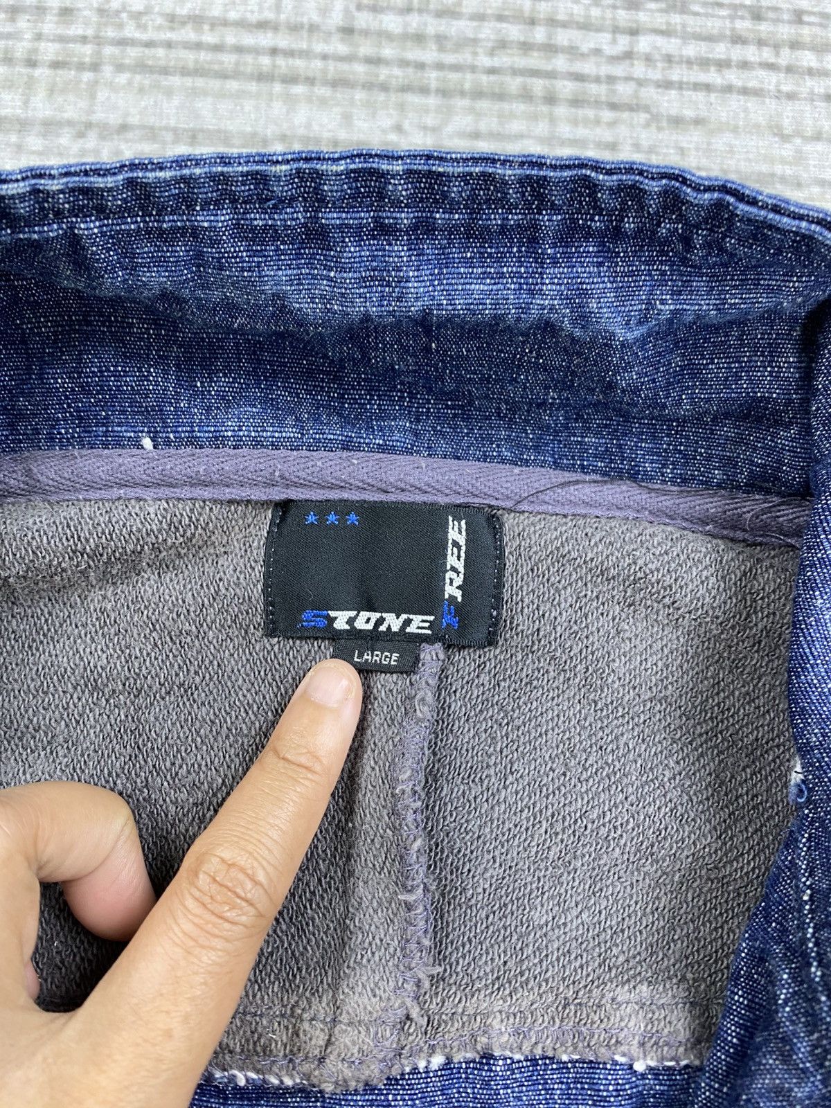 Japanese Brand × Vintage Vintage Stone Japan Brand Half Denim Patches Zipper Jacket Size US M / EU 48-50 / 2 - 11 Thumbnail