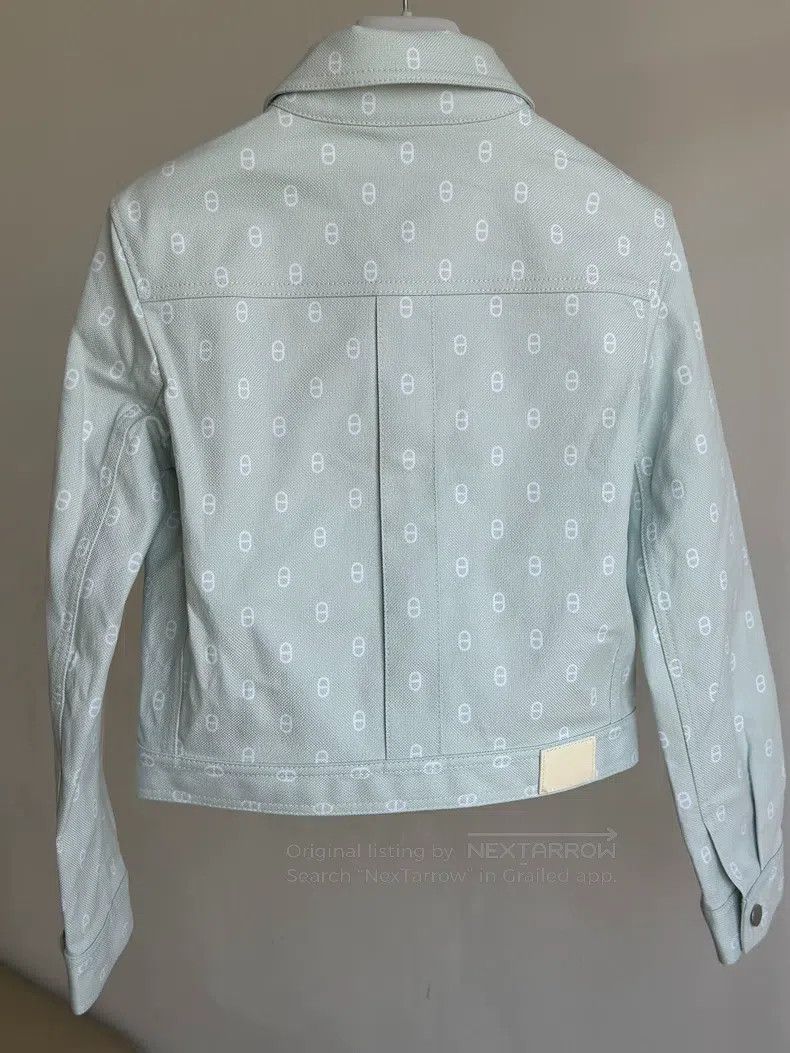 Hermes Hermes Pig Nose Full Print Blue Denim Jacket Size XXS / US 00 / IT 34 - 4 Thumbnail