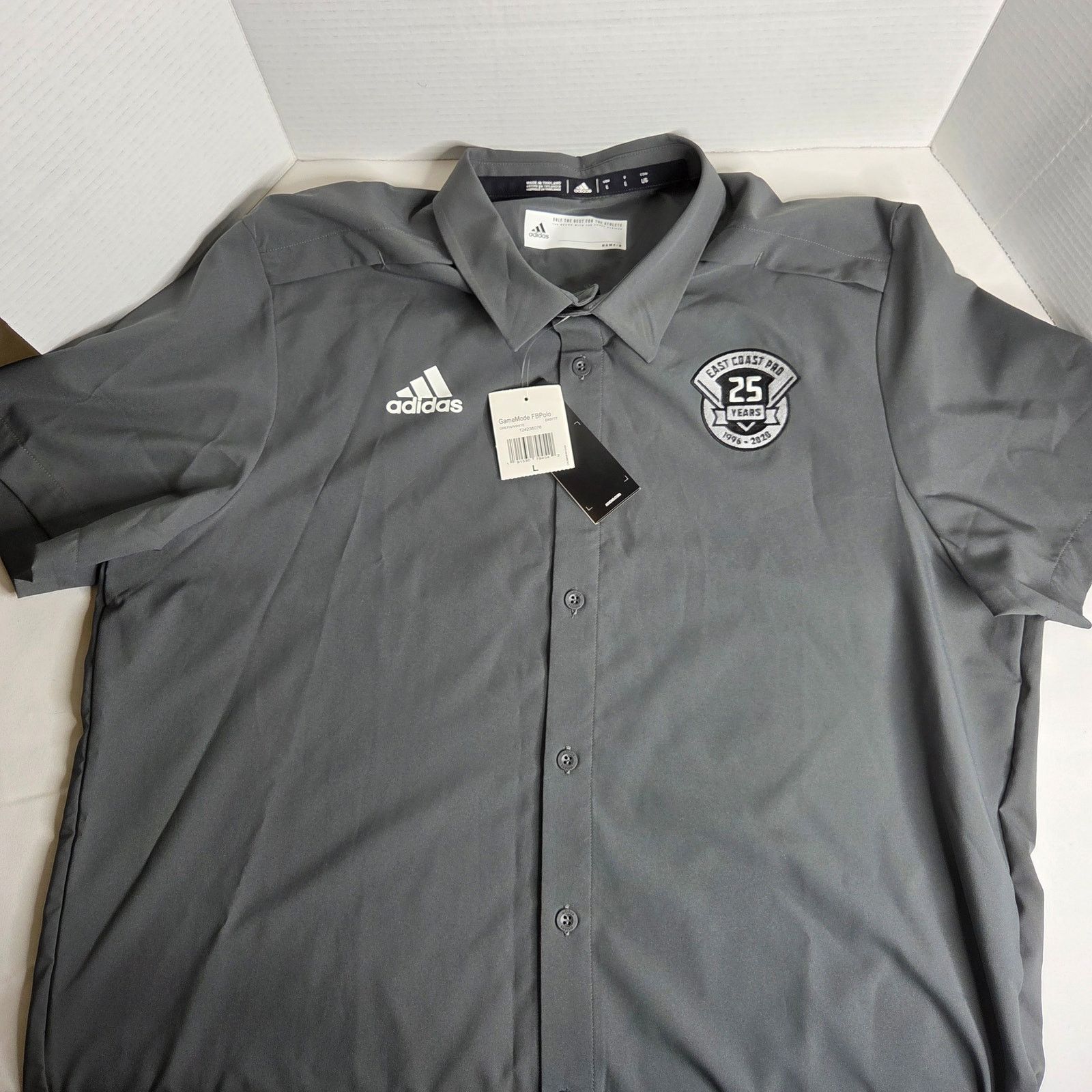 Adidas Men's Addias Gray East Coast Pro Button Down Polo Size US L / EU 52-54 / 3 - 1 Thumbnail