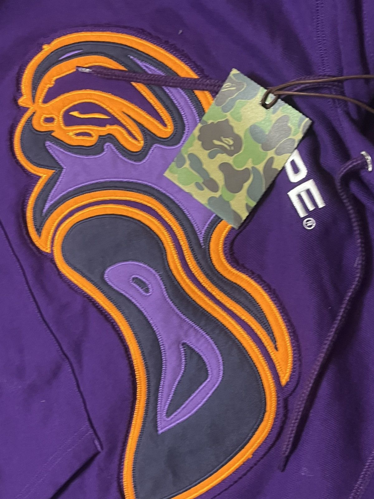 Bape Purple A Bathing Ape Relaxed Flame Head Pullover Hoodie Size US M / EU 48-50 / 2 - 3 Thumbnail
