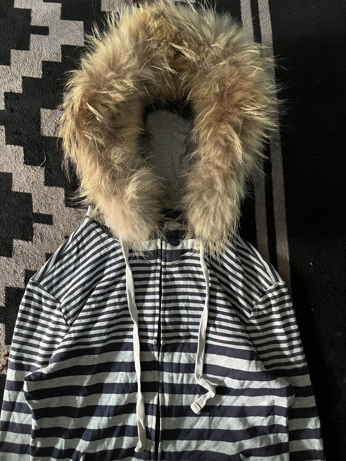 Hysteric Glamour 2000s jeans west fur striped distressed hoodie Size US S / EU 44-46 / 1 - 2 Thumbnail