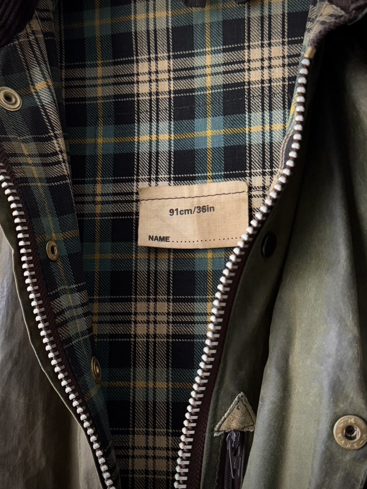 Barbour × Vintage Vintage 80s Barbour Border Waxed Khaki Jacket Size US M / EU 48-50 / 2 - 6 Thumbnail
