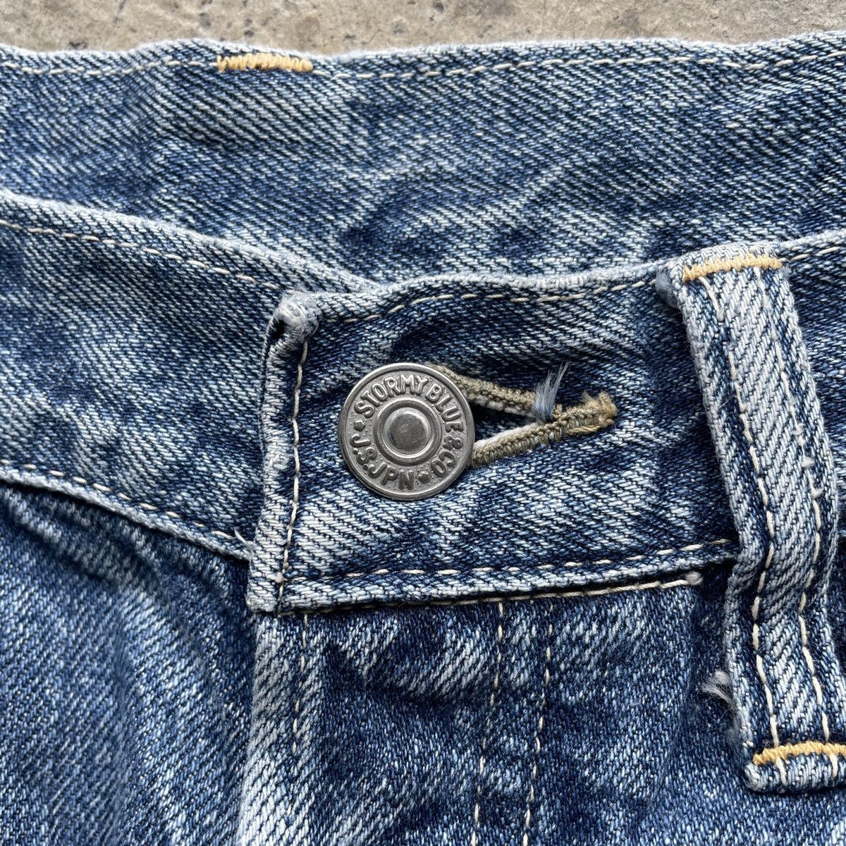 Japanese Brand Vintage StormyBlue Faded Selvedge Jeans Distressed Pants W31 Size US 31 - 6 Thumbnail