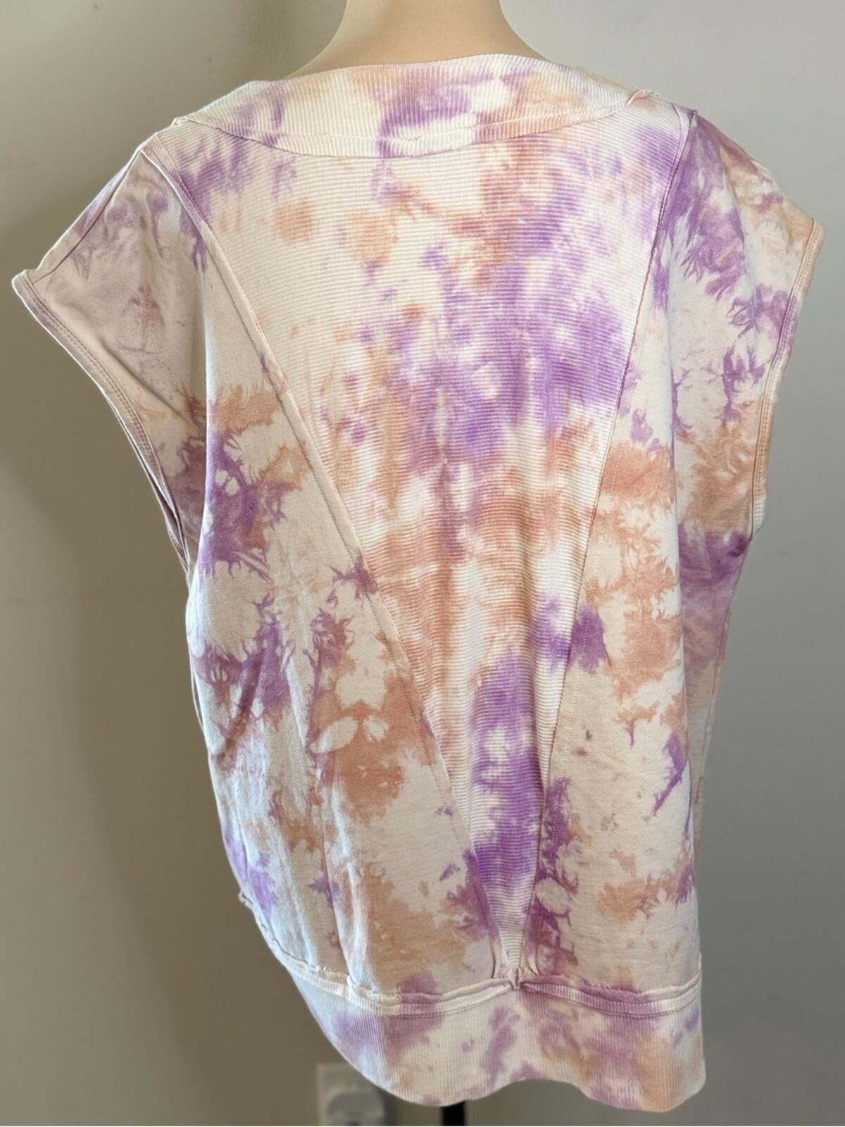 Polo Ralph Lauren POL tie dye sweatshirt V neck capped sleeves pink purple SM Size S / US 4 / IT 40 - 4 Thumbnail