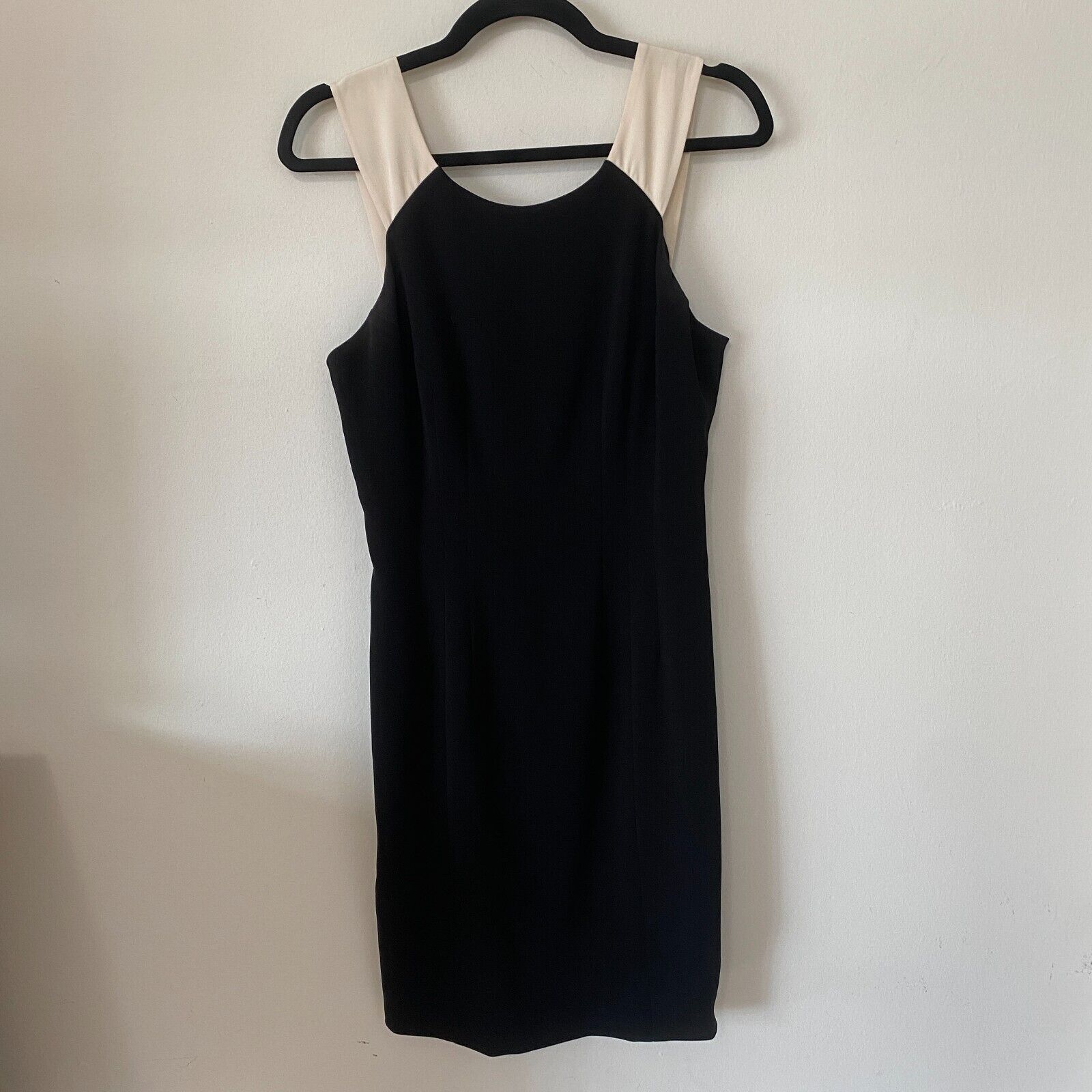Other Jay Godfrey Black Cream Strap Sheath Bodycon Blue Zip 10 Size L / US 10 / IT 46 - 5 Thumbnail