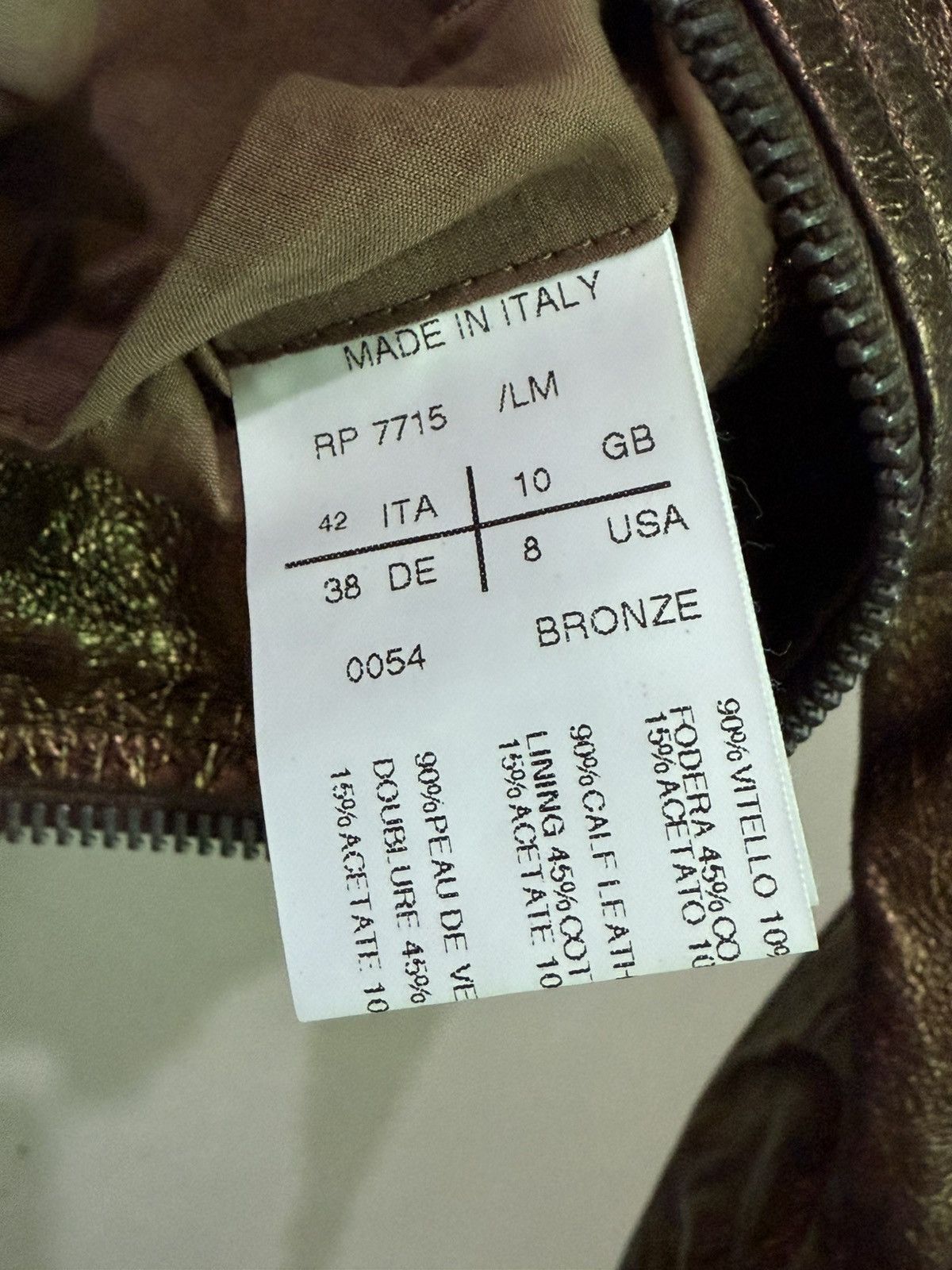 Rick Owens Rick Owens Bronze Funnel Neck Leather Jacket Size US XS / EU 42 / 0 - 12 Thumbnail