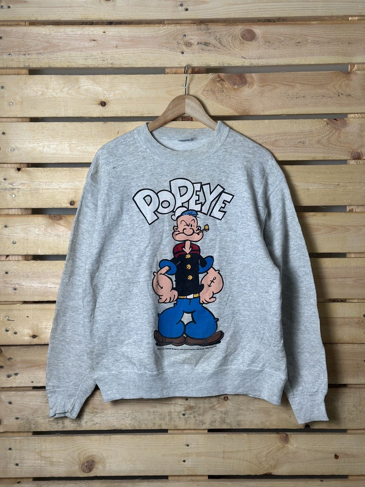 Vintage Vintage Popeye Mirror Print Sweatshirt Size US L / EU 52-54 / 3 - 1 Thumbnail