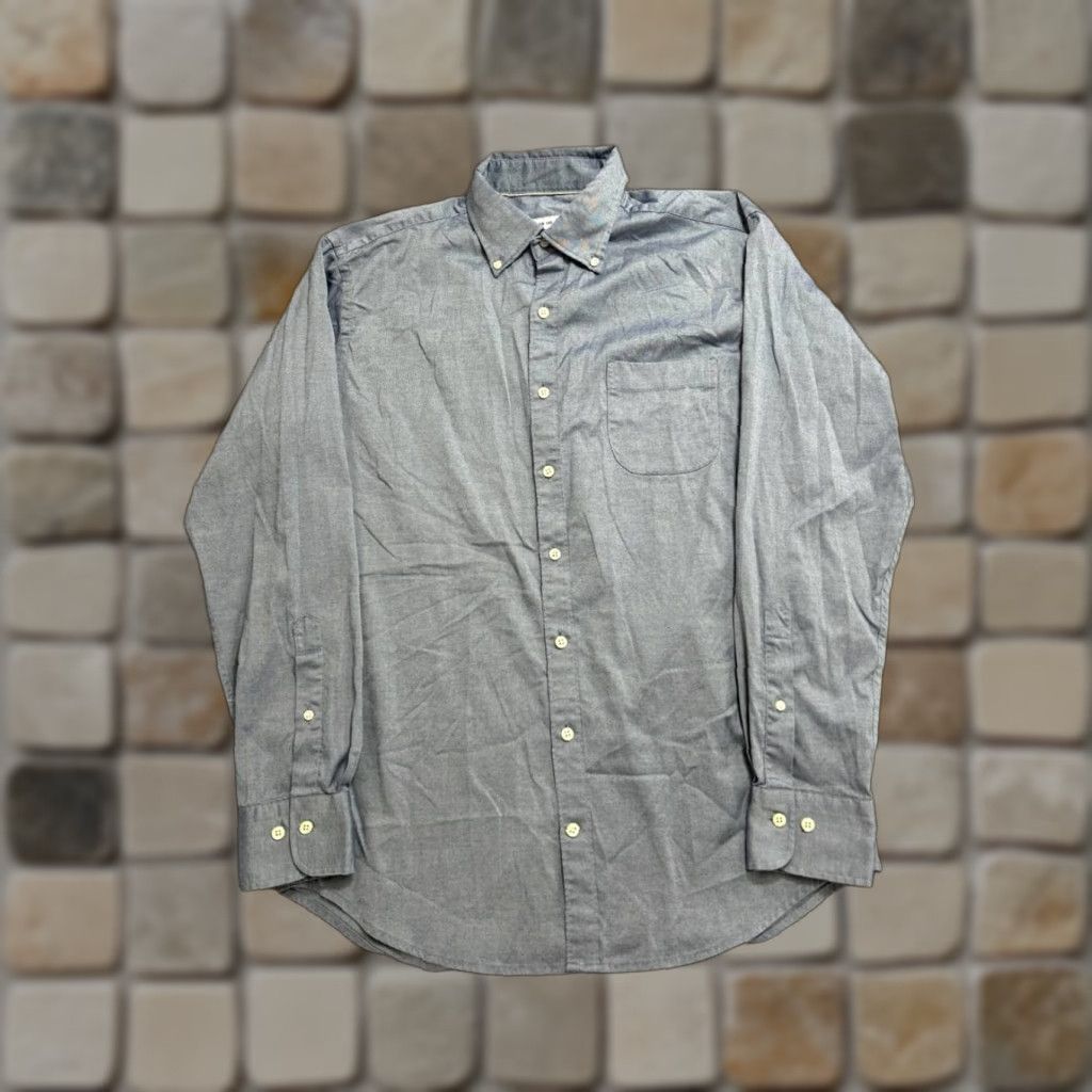 Peter Millar Peter Millar Dress Shirt Mens Medium Gray Cotton Stretch Button-Down Formal Shirt Size 40R - 1 Thumbnail