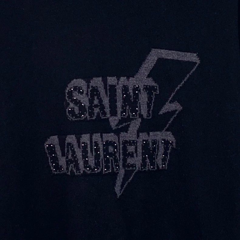 Saint Laurent Paris Saint Laurent Paris Black beaded letter printed cotton hoo Size M / US 6-8 / IT 42-44 - 4 Thumbnail