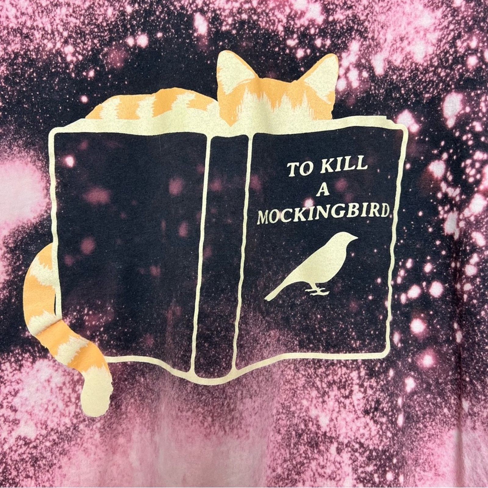 Handmade Marble Tie Dye To Kill A Mockingbird Graphic Tee Women L Size L / US 10 / IT 46 - 4 Thumbnail