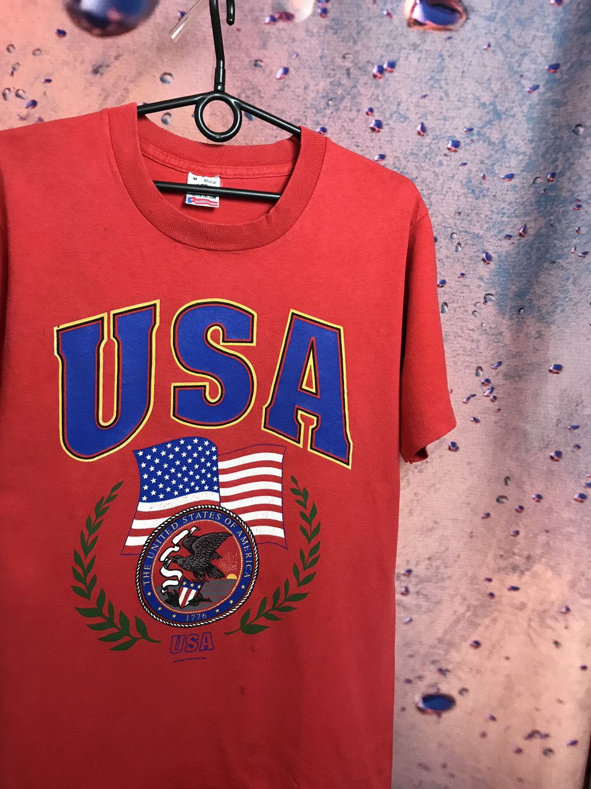 Vintage Vintage USA Flag red t shirt Size US M / EU 48-50 / 2 - 1 Thumbnail