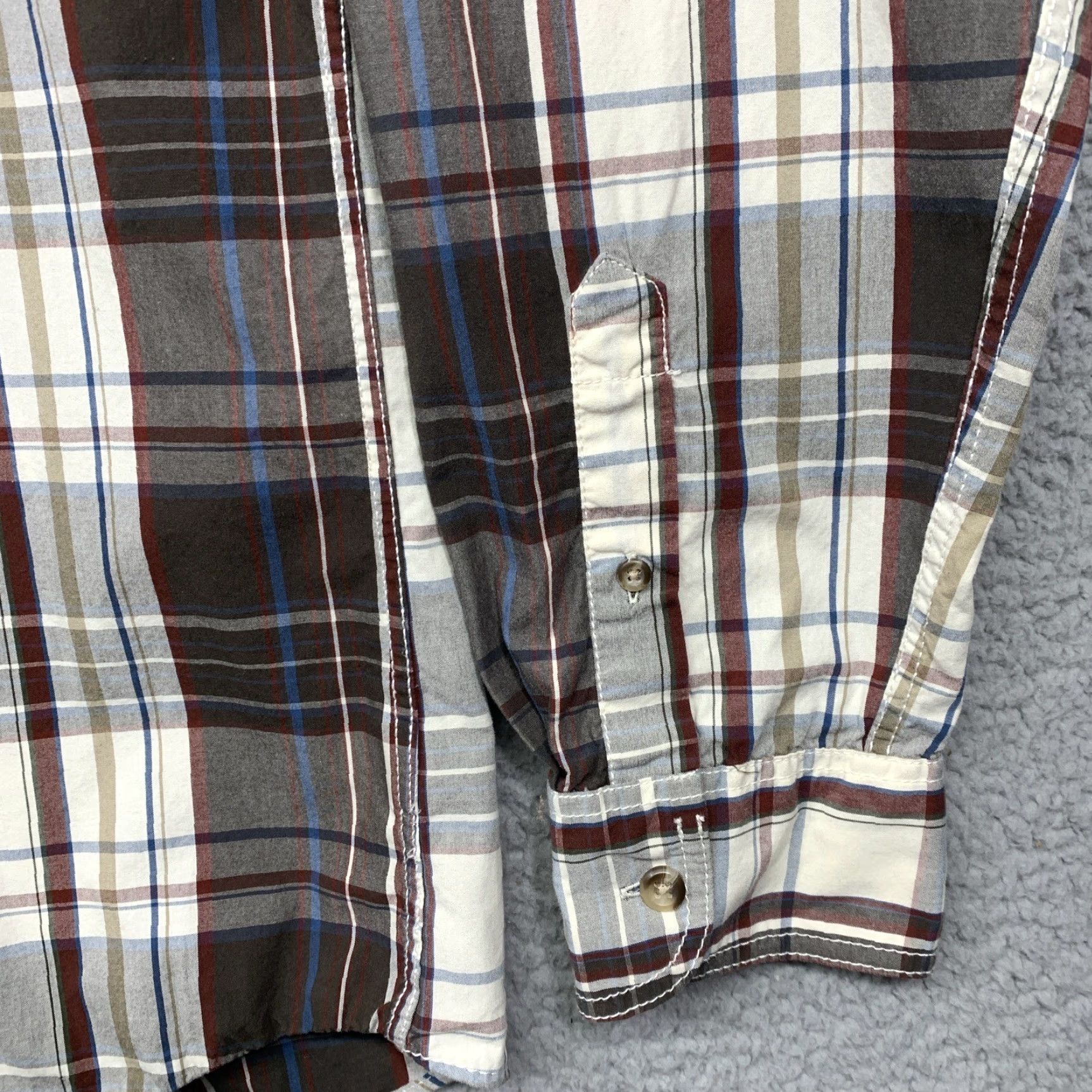 Vintage RUFF HEWN Men’s Long Sleeve Shirt Button-Up Brown/Cream Plaid Size L Size US L / EU 52-54 / 3 - 7 Thumbnail