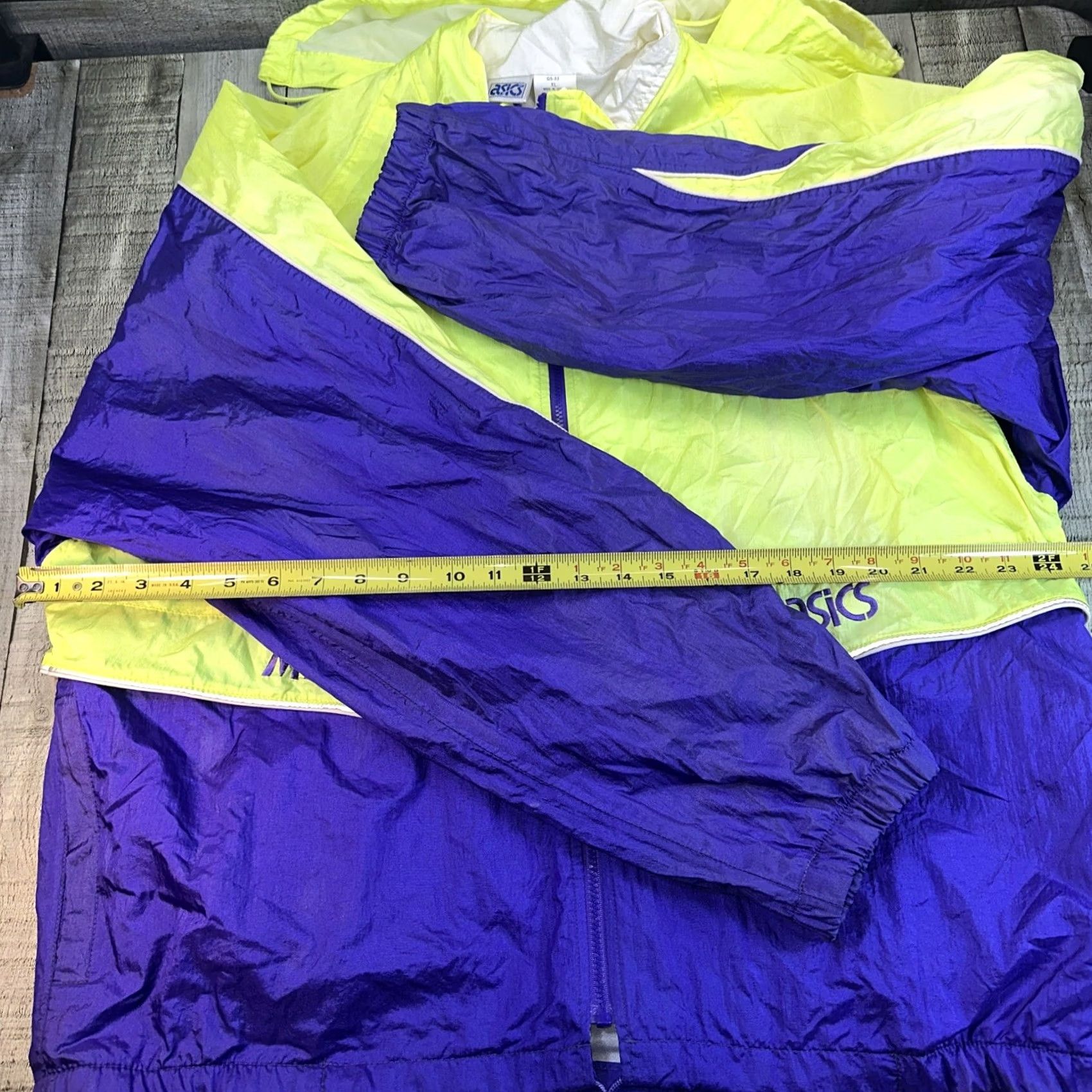 Asics VINTAGE ASICS MFT Windbreaker Purple Green XL Women Jacket Size XL / US 12-14 / IT 48-50 - 7 Thumbnail