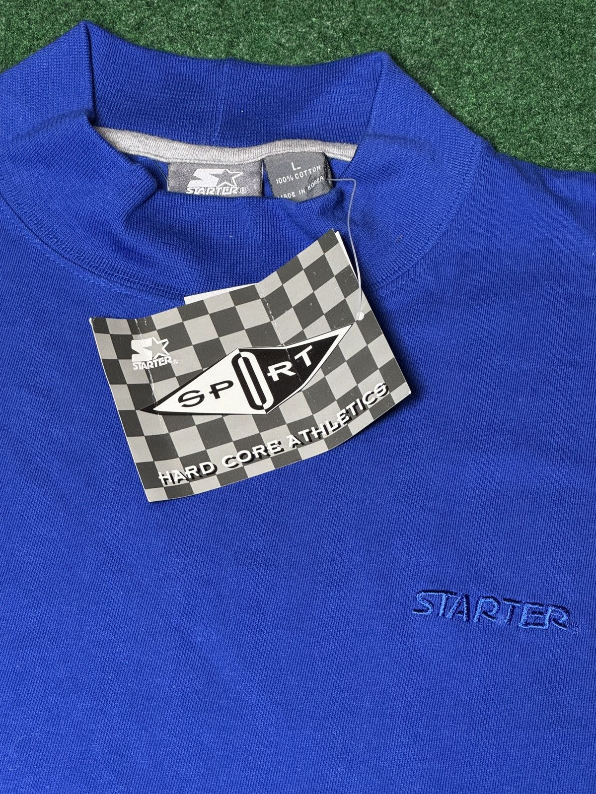 Starter × Vintage Vintage 90s Starter Blue Turtleneck Long Sleeve Shirt Size US L / EU 52-54 / 3 - 3 Thumbnail