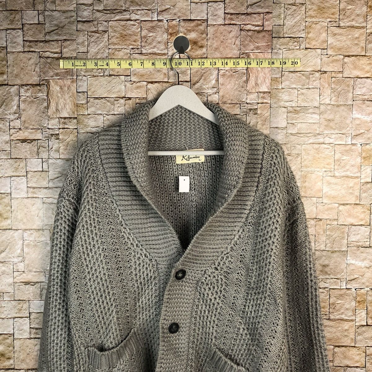 Homespun Knitwear RJumbo Purple Cardigan cable Knitwear #A1083 Size US L / EU 52-54 / 3 - 2 Thumbnail