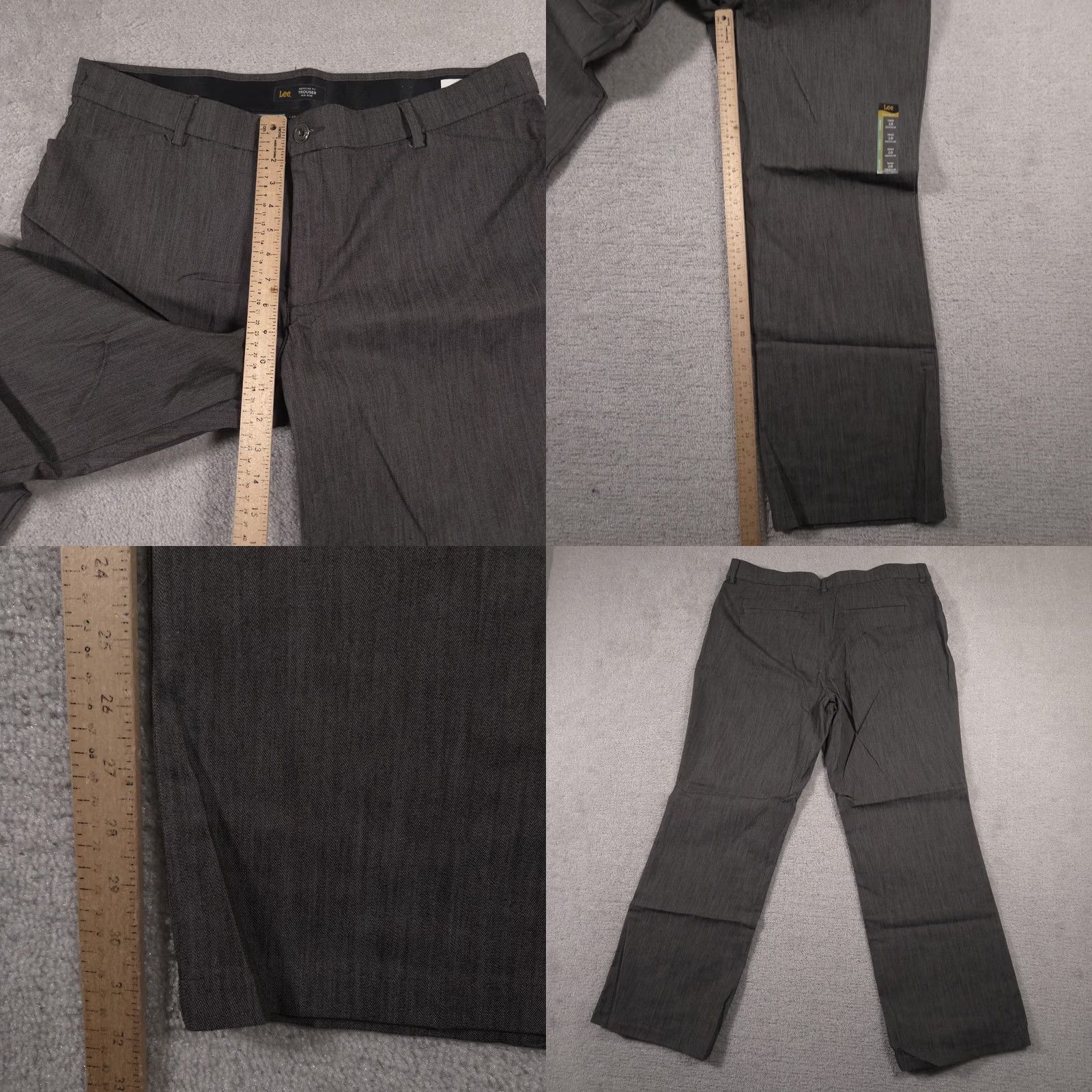 Lee Lee Pants Womens 18 Medium Gray Trouser Regular Fit Flex Motion Mid Rise Work Shirt? Size 40" / US 18 - 9 Thumbnail