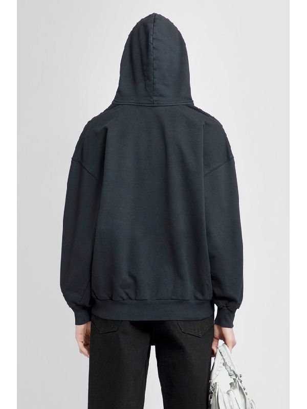 Balenciaga o1bcso1str0525 Paris Zip-Up Hoodie Small Fit in Black Size L / US 10 / IT 46 - 3 Thumbnail