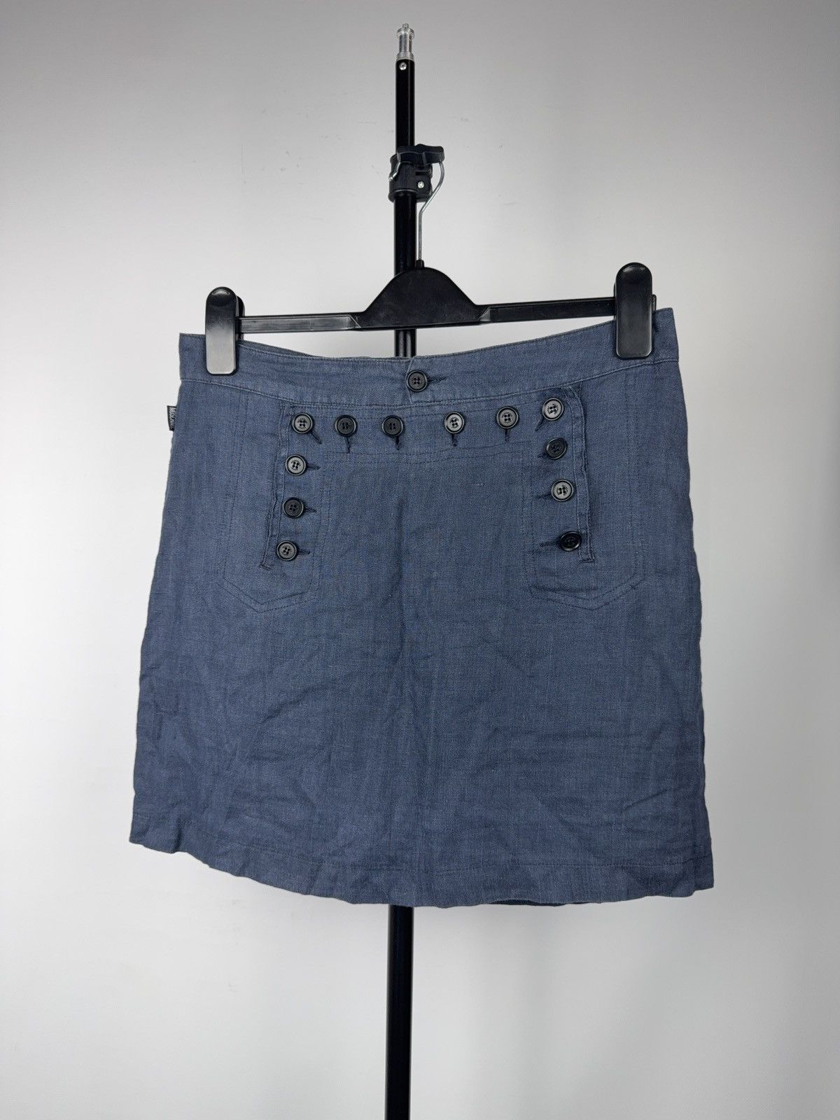 Moschino Luxury Moschino Jeans Faded Blue Button Detail Mini Skirt Size 29" - 1 Thumbnail