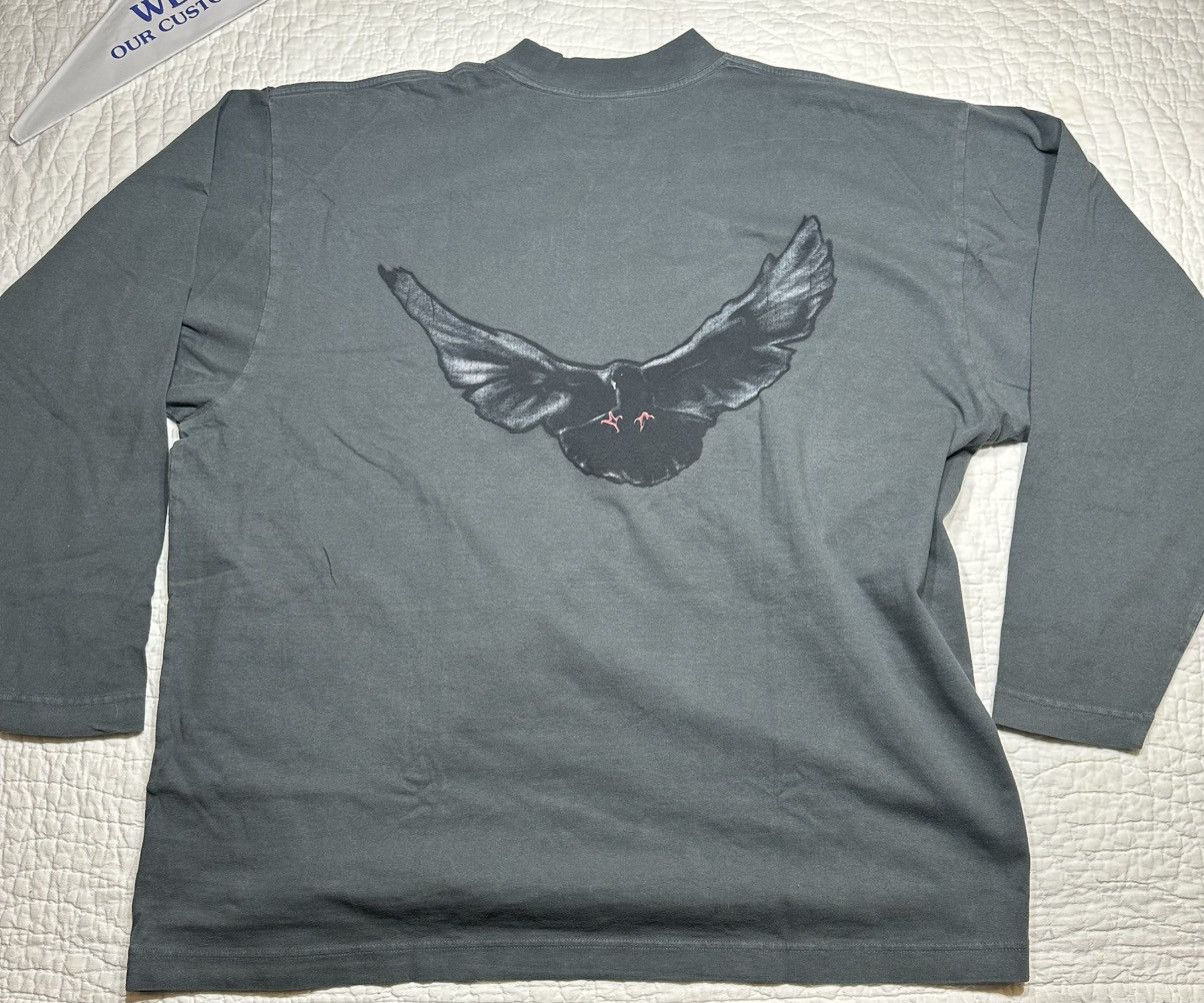 Balenciaga × Gap × Kanye West Yeezy Gap Long Sleeve Dove Tee/ Dark Green XL Size US XL / EU 56 / 4 - 2 Thumbnail