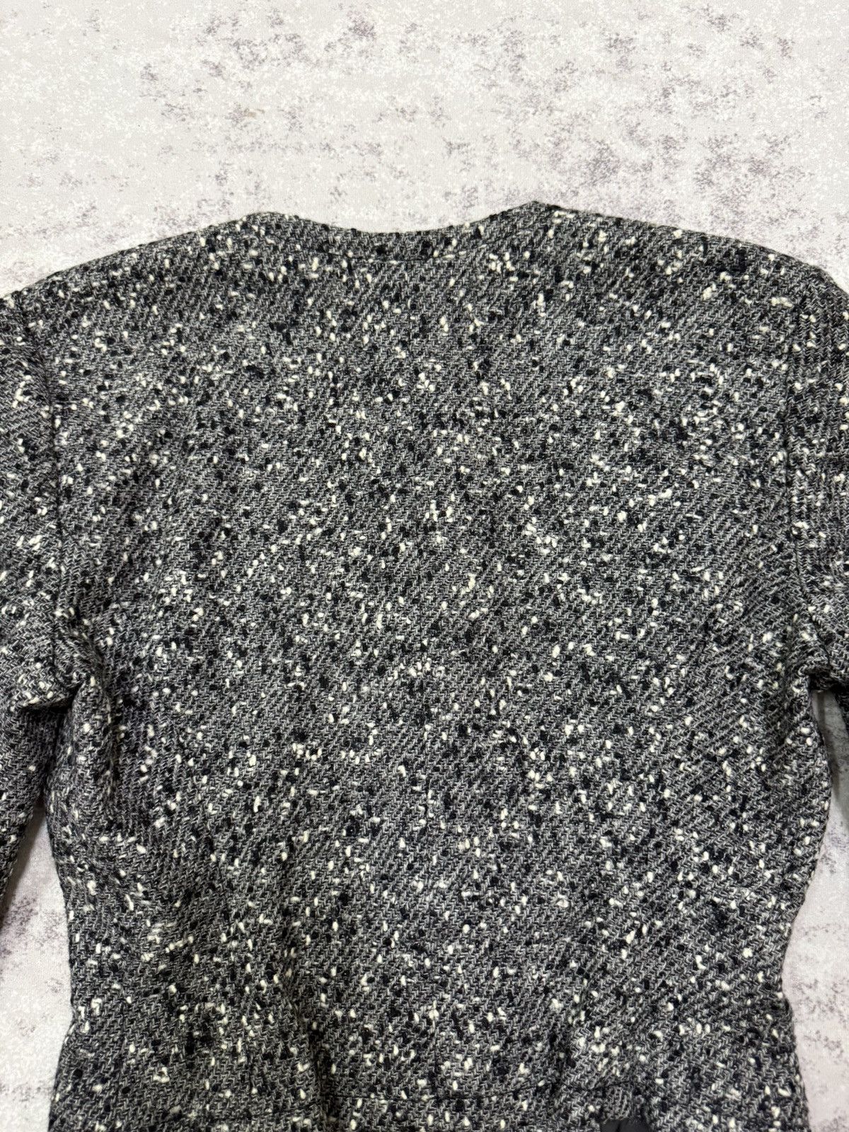 Gucci Vintage Gucci Sparkling Grey Tweed Cropped Jacket Button Up Size S / US 4 / IT 40 - 16 Thumbnail