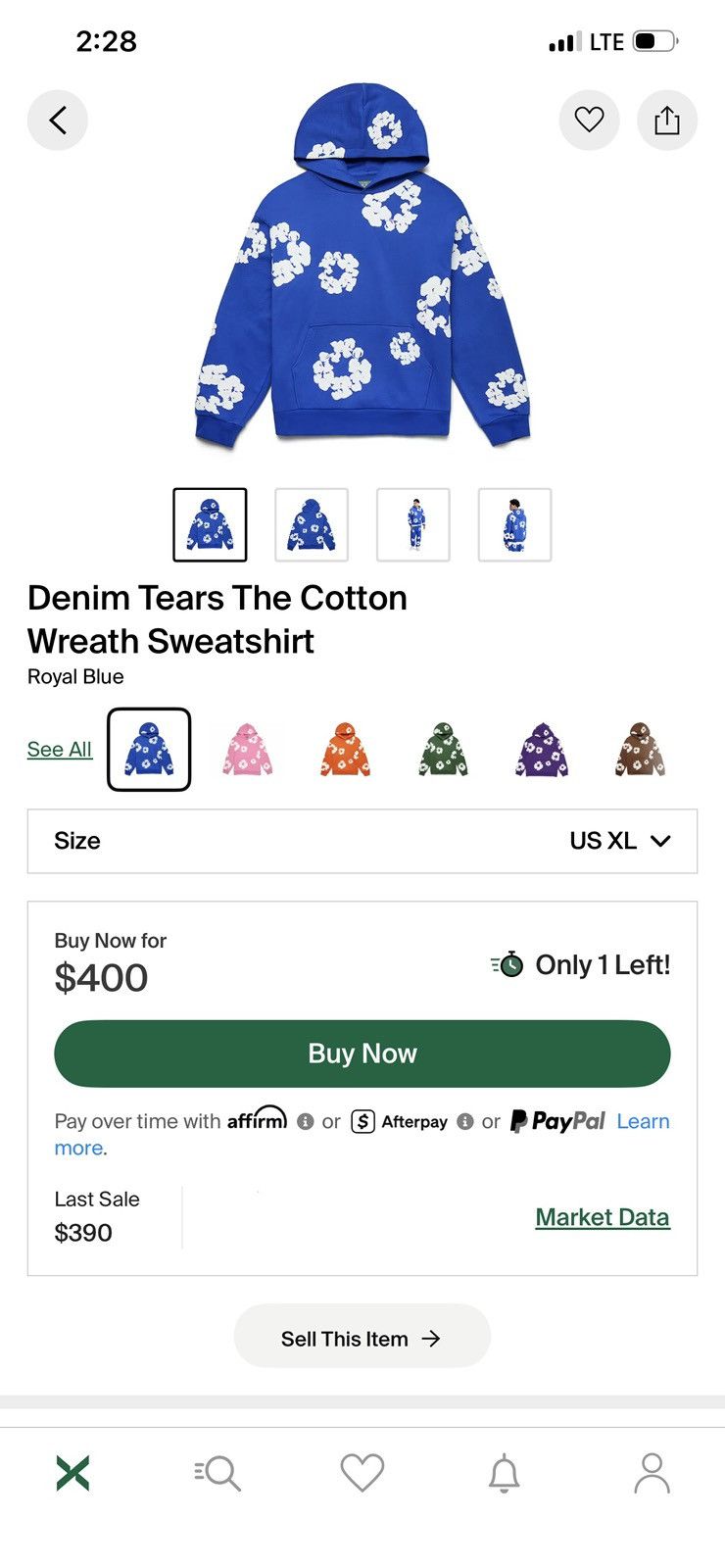 DENIM TEARS Brand New Denim Tears The Cotton Wreath Sweatshirt szXL Size US XL / EU 56 / 4 - 8 Thumbnail