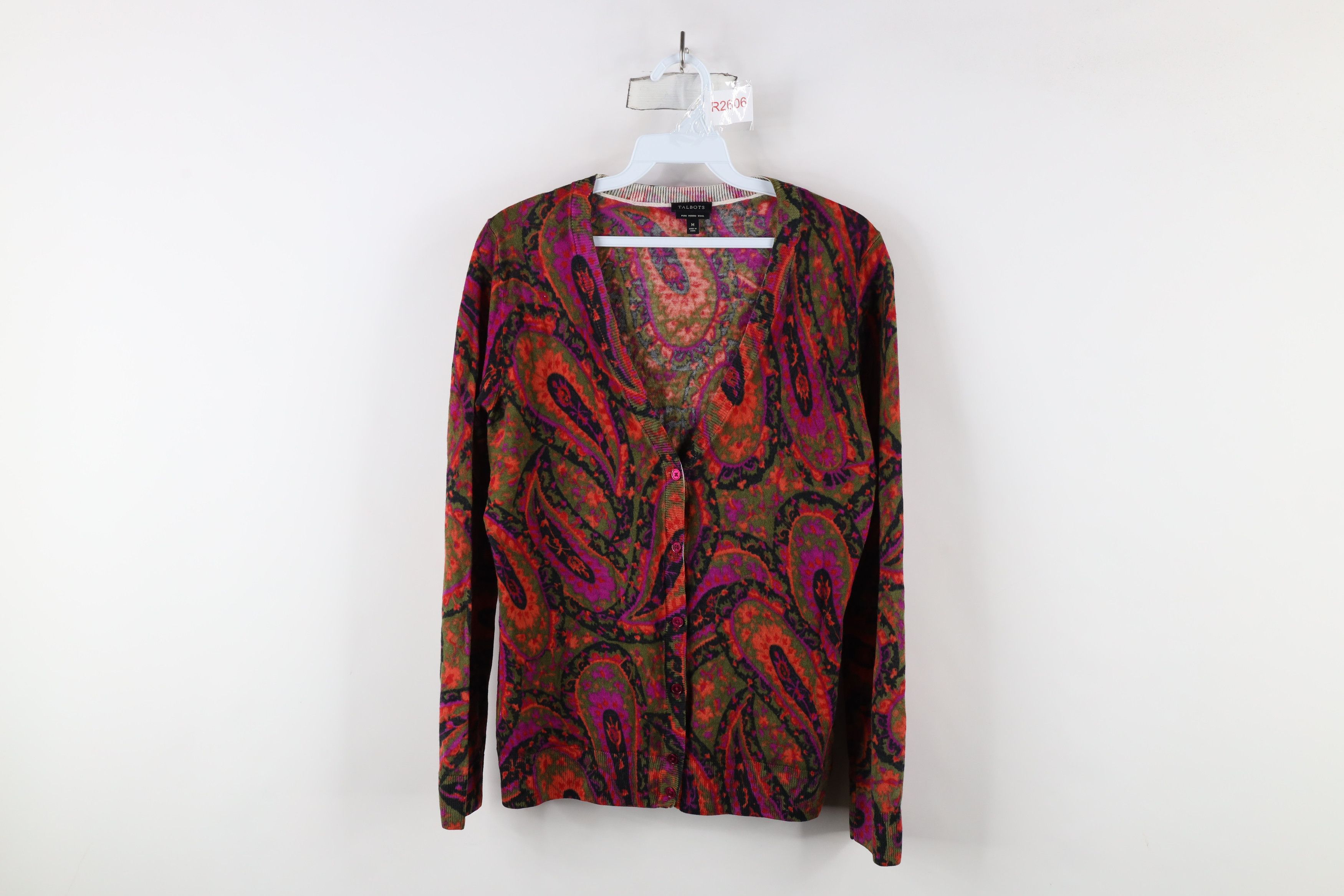 Vintage Vintage Streetwear Paisley Merino Wool Knit Cardigan Sweater Size M / US 6-8 / IT 42-44 - 1 Thumbnail