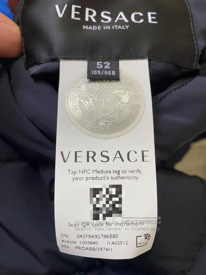 Versace Versace Letter-print zippered cotton jacket Size US M / EU 48-50 / 2 - 3 Thumbnail