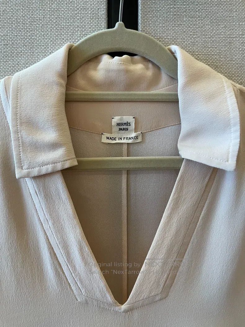 Hermes Hermes Light pink V-neck short-sleeve dress Size XS / US 0-2 / IT 36-38 - 2 Thumbnail