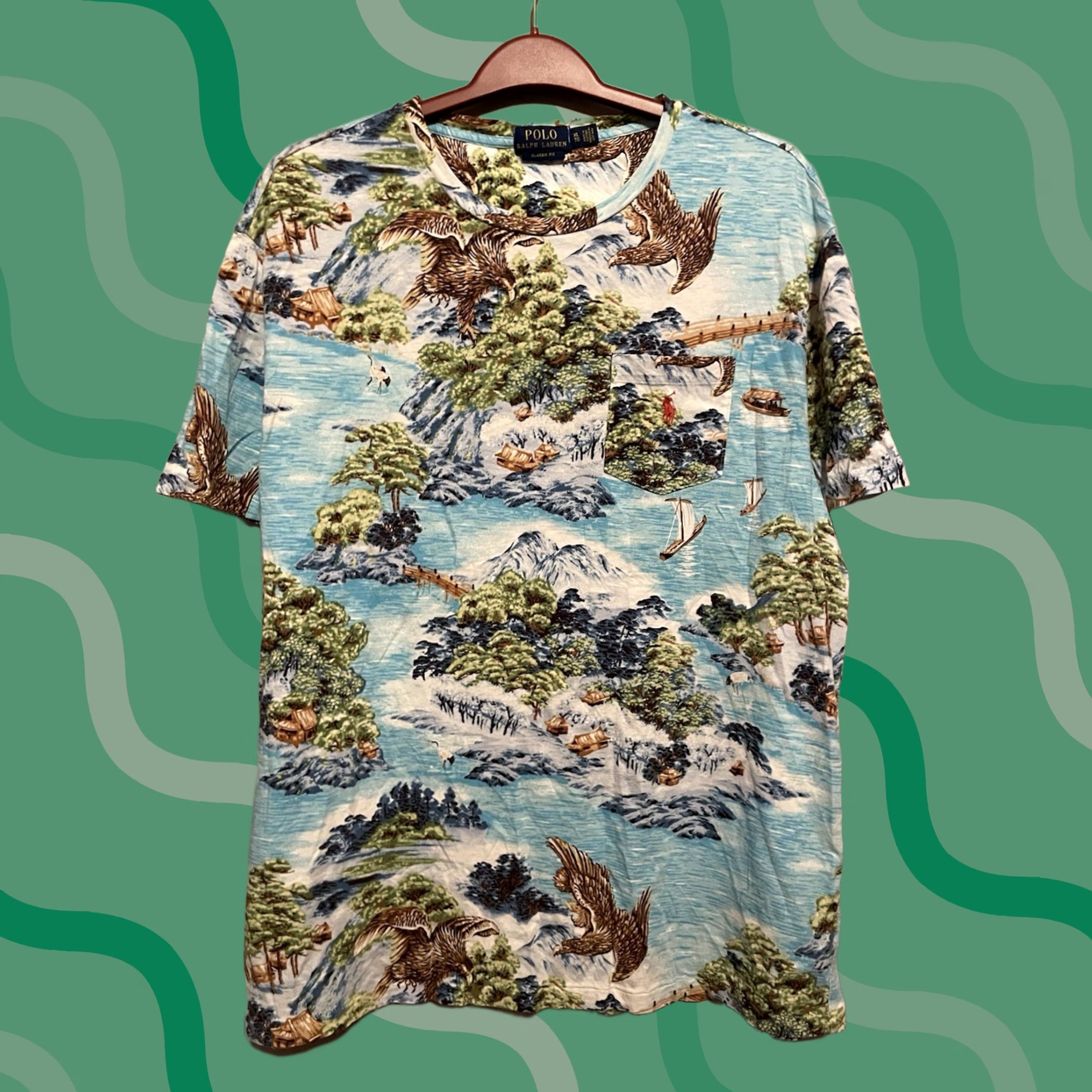 Polo Ralph Lauren Polo Ralph Lauren Shirt XL Mens Short Sleeve Hawaiian AOP Classic Fit Multicolor Cotton Seascape D338 Size US XL / EU 56 / 4 - 1 Thumbnail