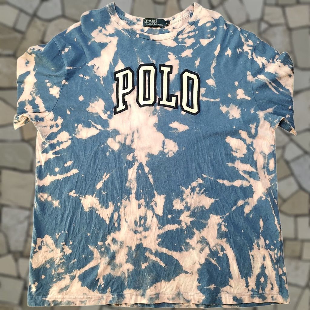 Polo Ralph Lauren VINTAGE Polo Ralph Lauren USA Made Blue Acid Wash Tie Dye Long Sleeve T-Shirt XXL XL? Size US XL / EU 56 / 4 - 1 Thumbnail