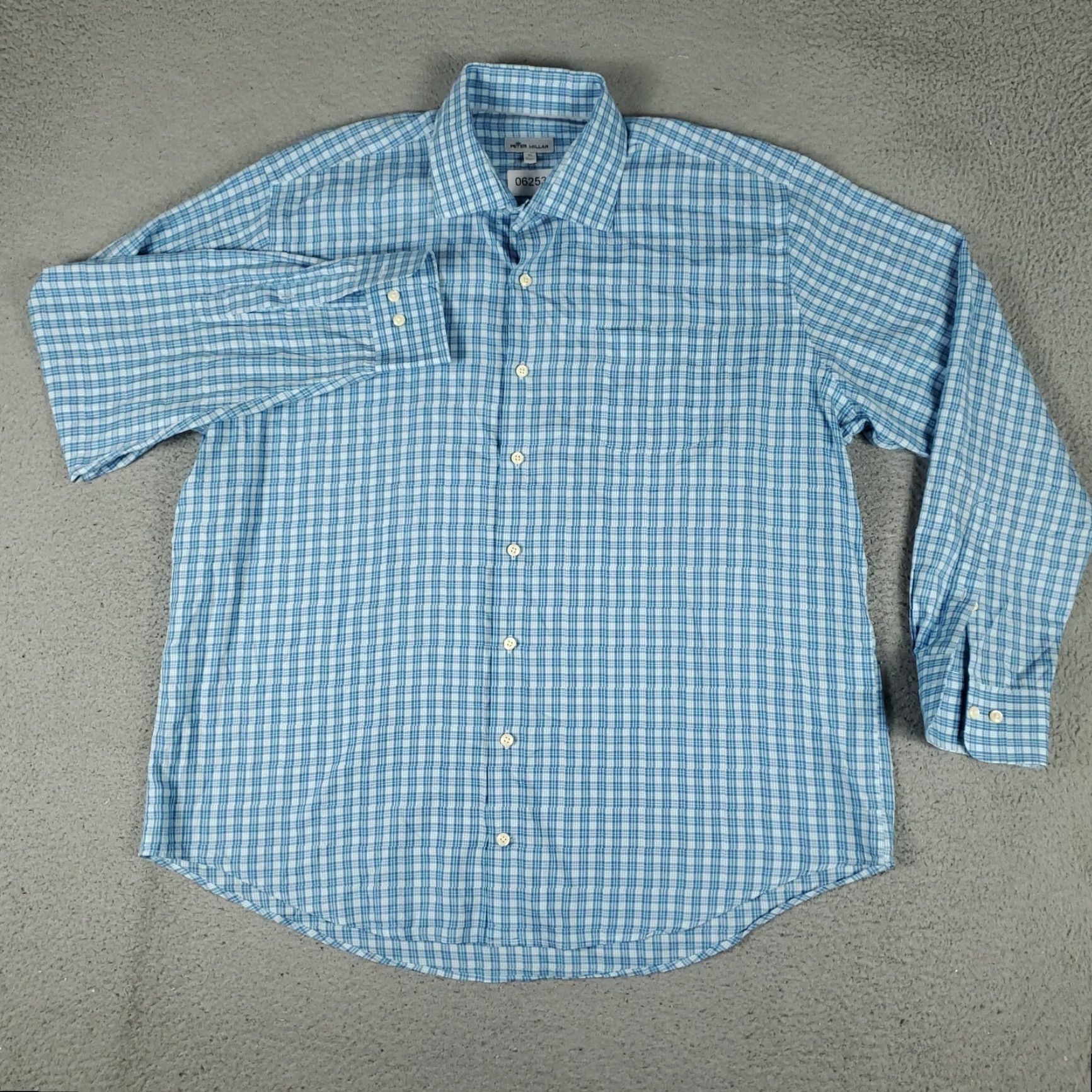 Peter Millar Peter Millar Shirt Mens XL Blue Plaid Button-Up Long Sleeve Casual Business Formal Travel Workwear Size US XL / EU 56 / 4 - 2 Thumbnail