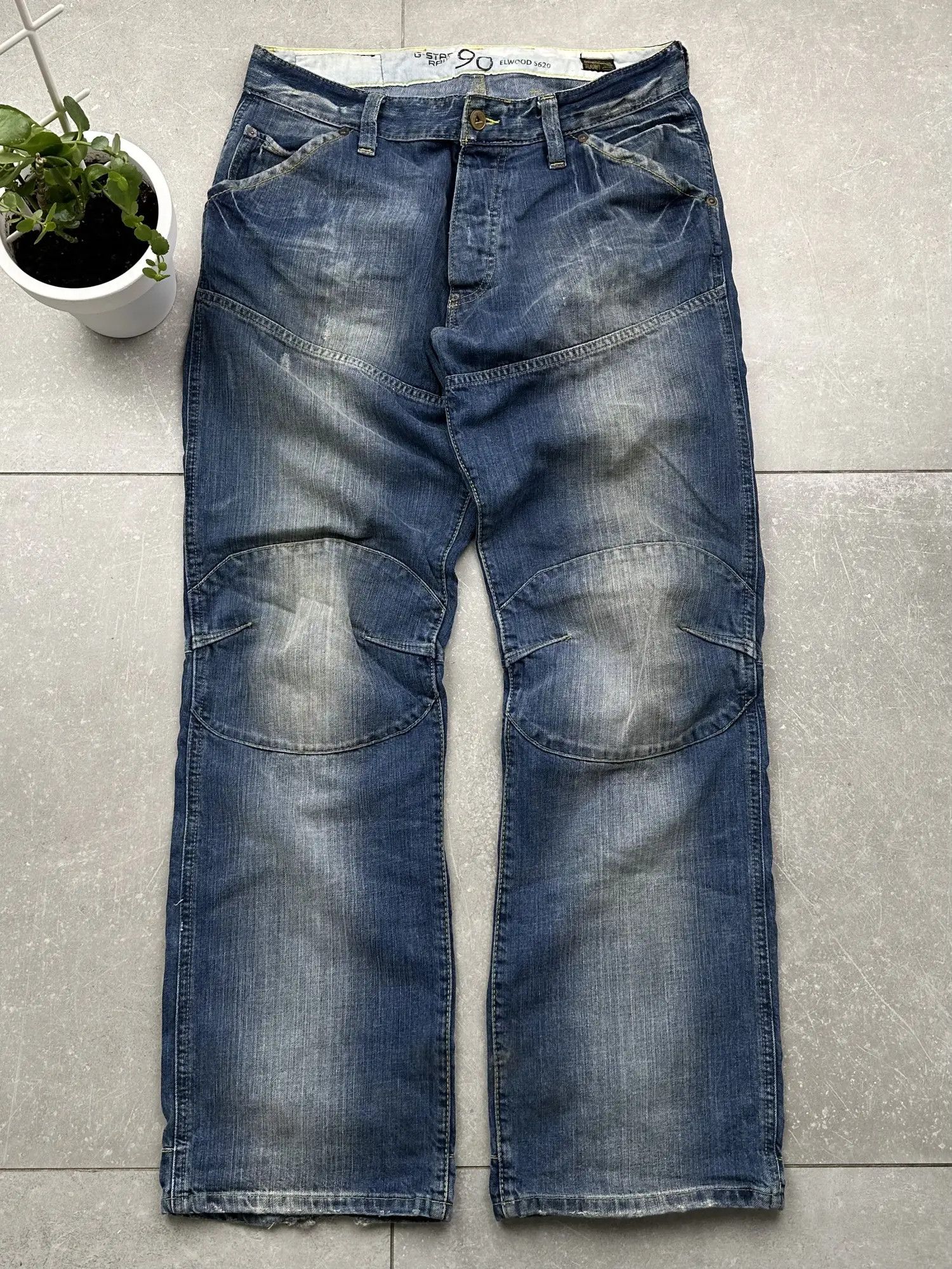 image of Avant Garde x Gstar G-Star Biker Vintage Jeans in Blue, Men's (Size 34)