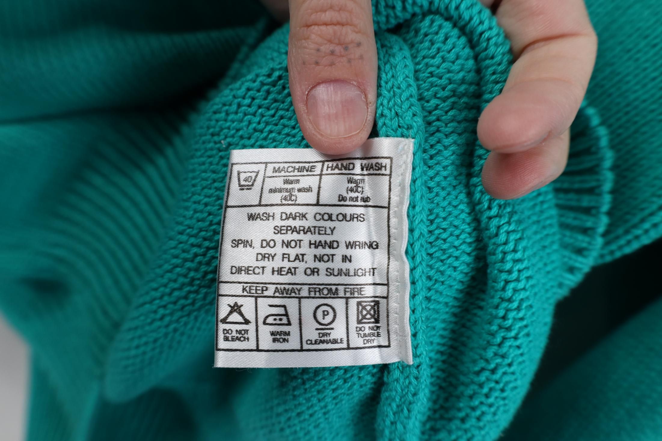 Vintage Vintage 90s Streetwear Cotton Knit Crewneck Sweater Teal Size S / US 4 / IT 40 - 9 Thumbnail