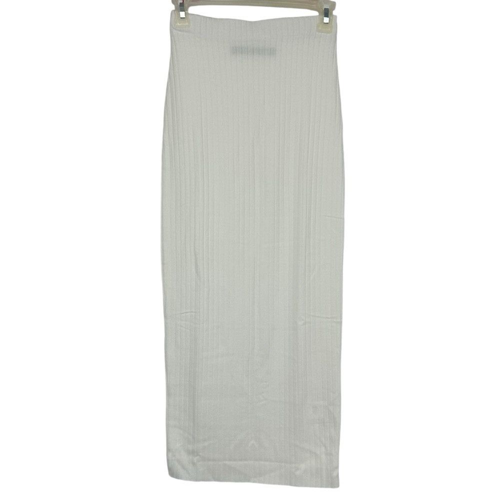 Enza Costa ENZA COSTA RIBBED-KNIT MIDI PENICL SKIRT WINTER WHITE SOFT Size 24" / US 00 / IT 34 - 5 Thumbnail