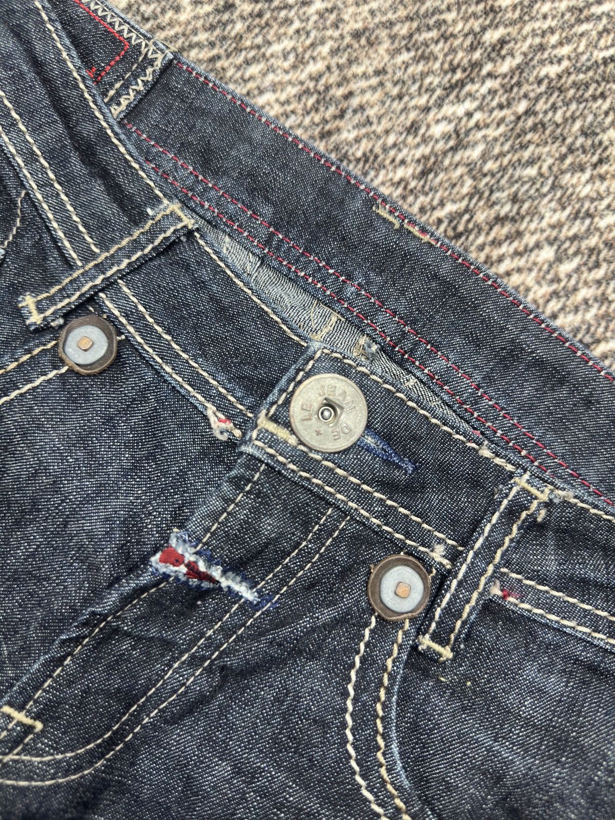 If Six Was Nine × Le Grande Bleu (L.G.B.) × Marithe + Francois Girbaud MARITHE FRANCOIS GIRBAUD Pants Biker Utility Denim Size US 29 - 5 Thumbnail