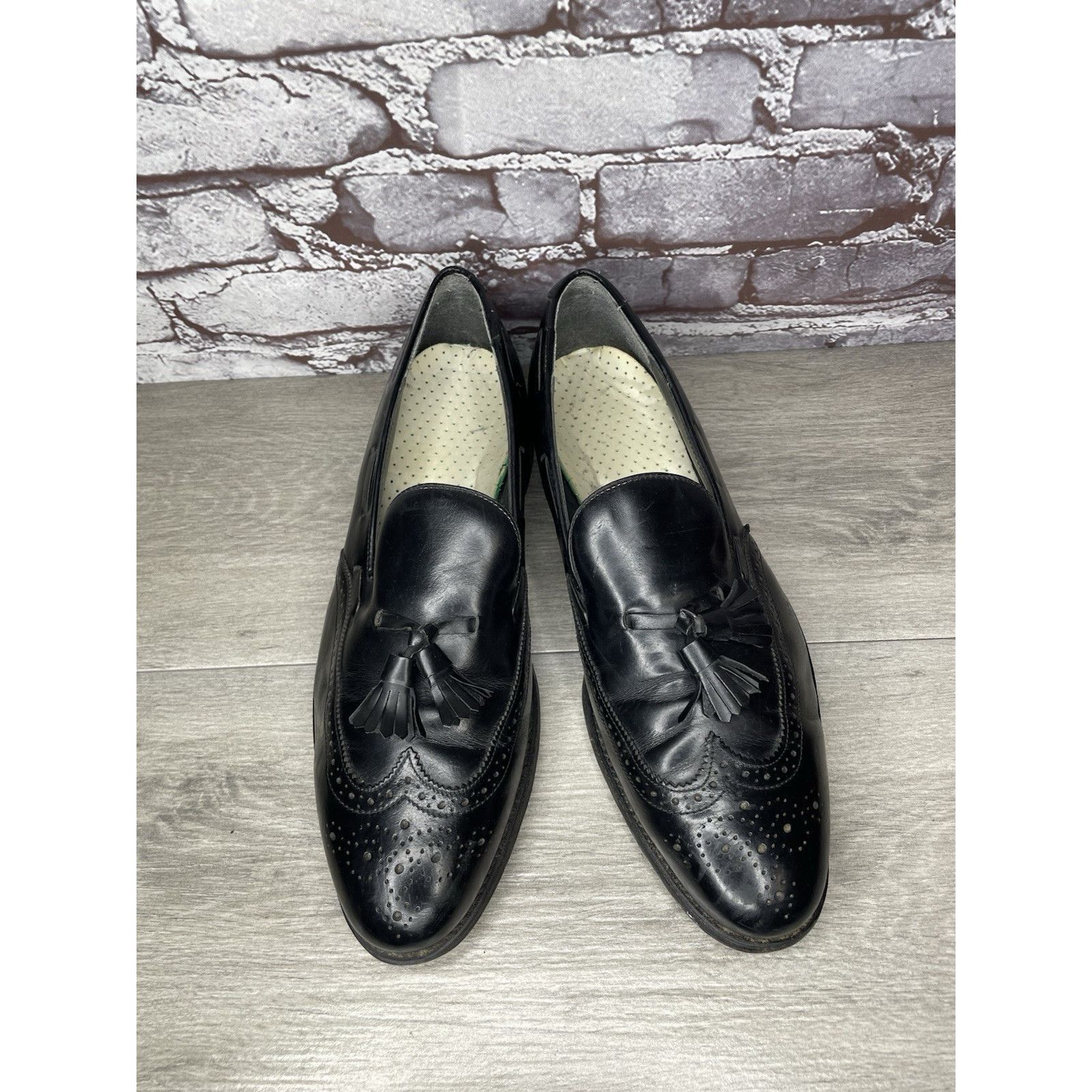 JOHN LAWRENCE SULLIVAN O'Sullivan Black Leather Wingtip VTG Loafers Dress Shoes Men Size US 12 / EU 45 - 14 Thumbnail