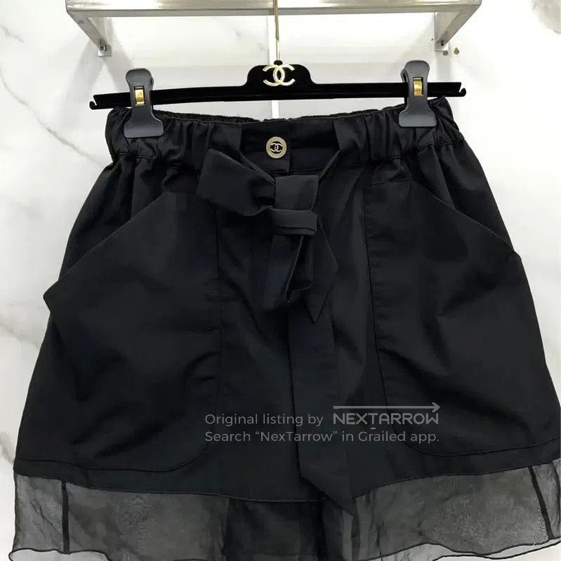 Chanel Chanel Black Cotton Blend Women's Shorts . Size 23" - 3 Thumbnail